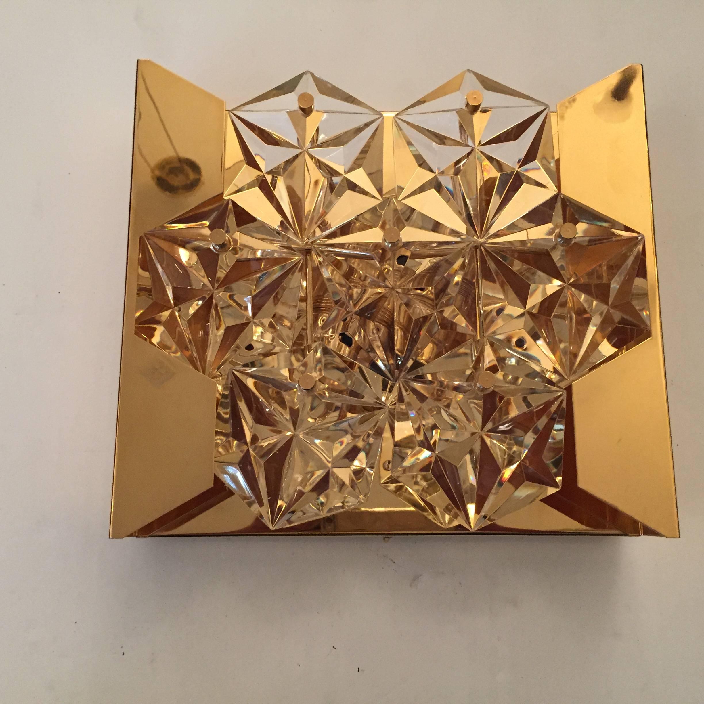 Set of Three Gold Kinkeldey Austrian Crystal, 1960s Wall Lights 2