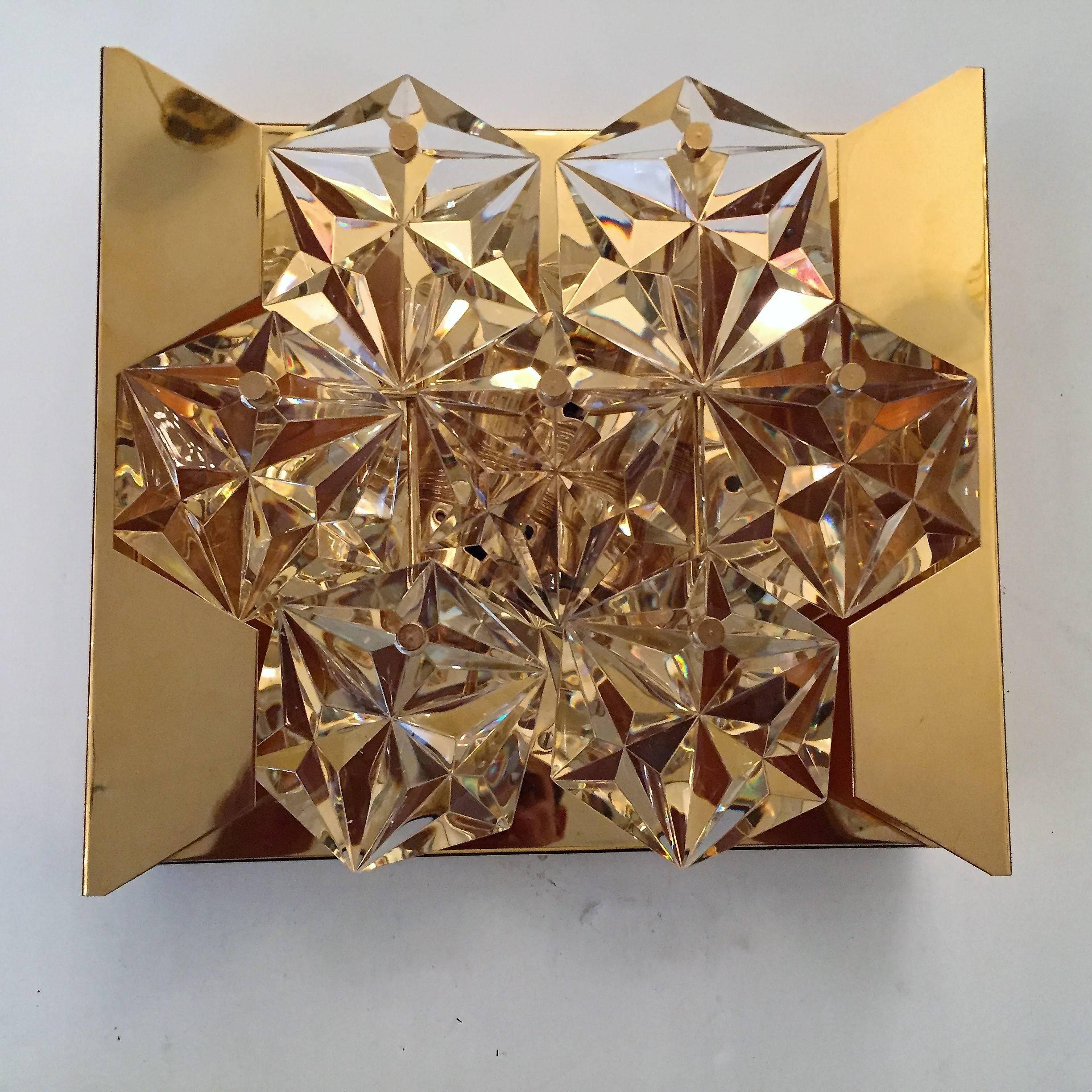 Set of Three Gold Kinkeldey Austrian Crystal, 1960s Wall Lights 3