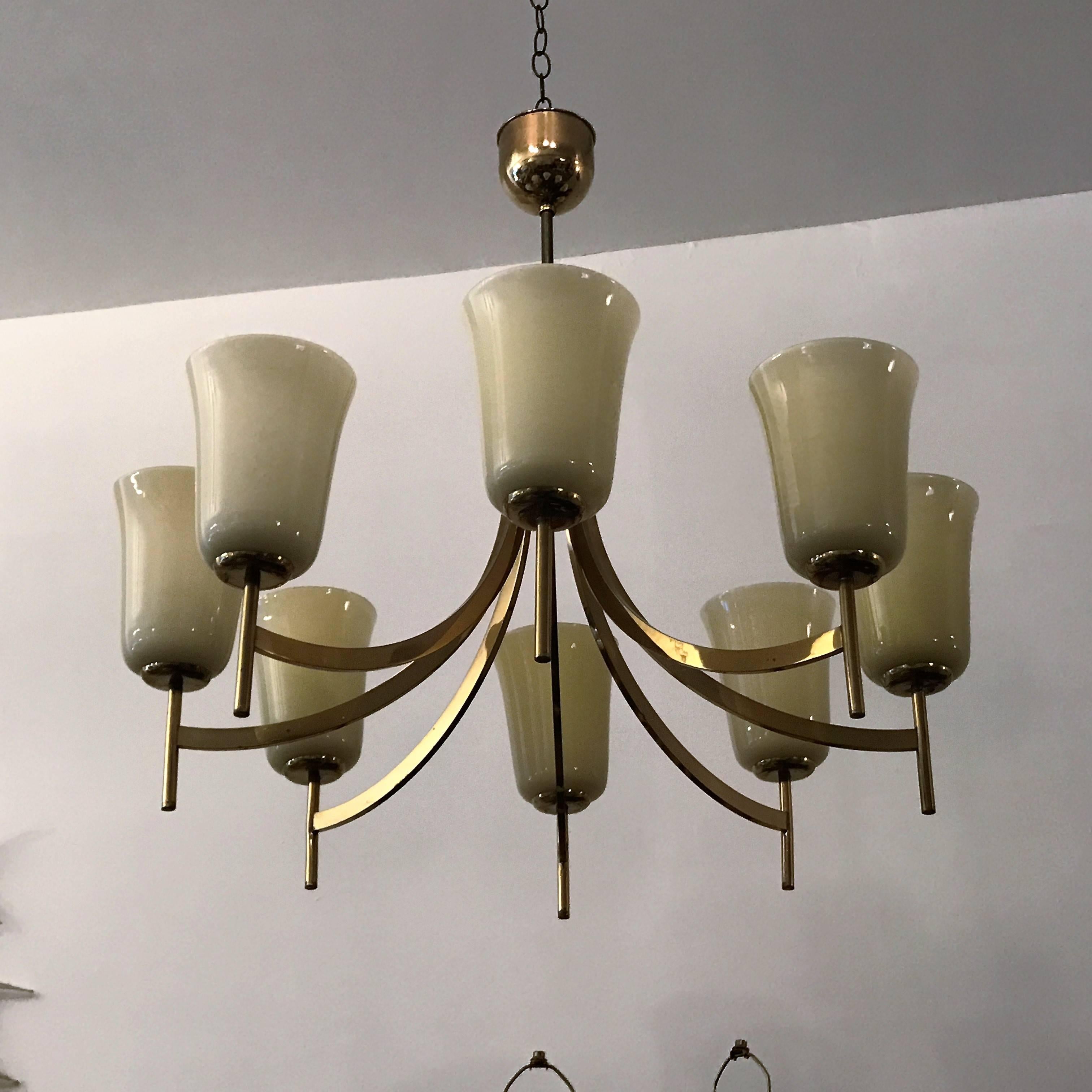 Mid-Century Modern Large Swedish Chandelier, 1950s