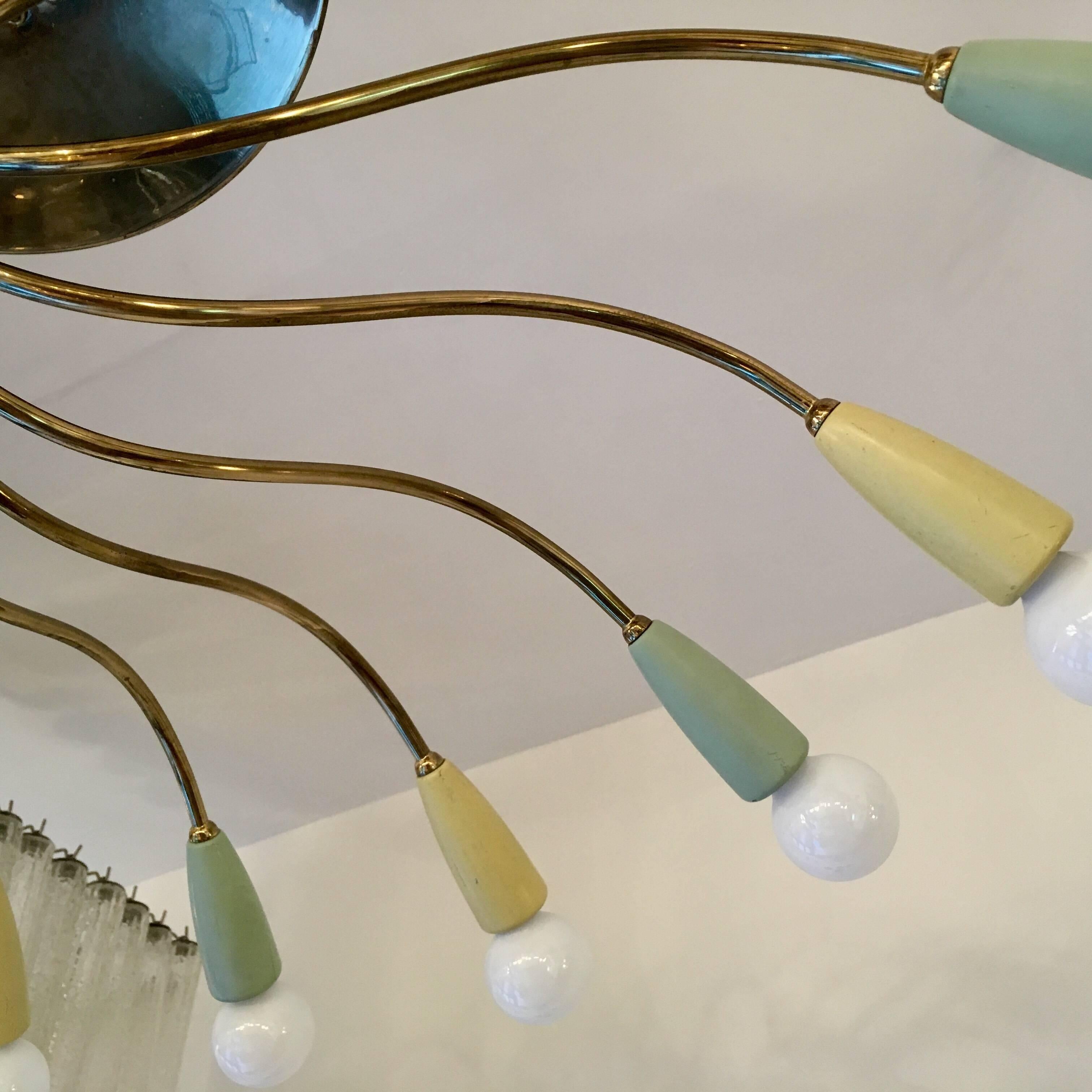 Mid-20th Century Large Italian Mid-Century Ragno, 1950s Sputnik Chandelier