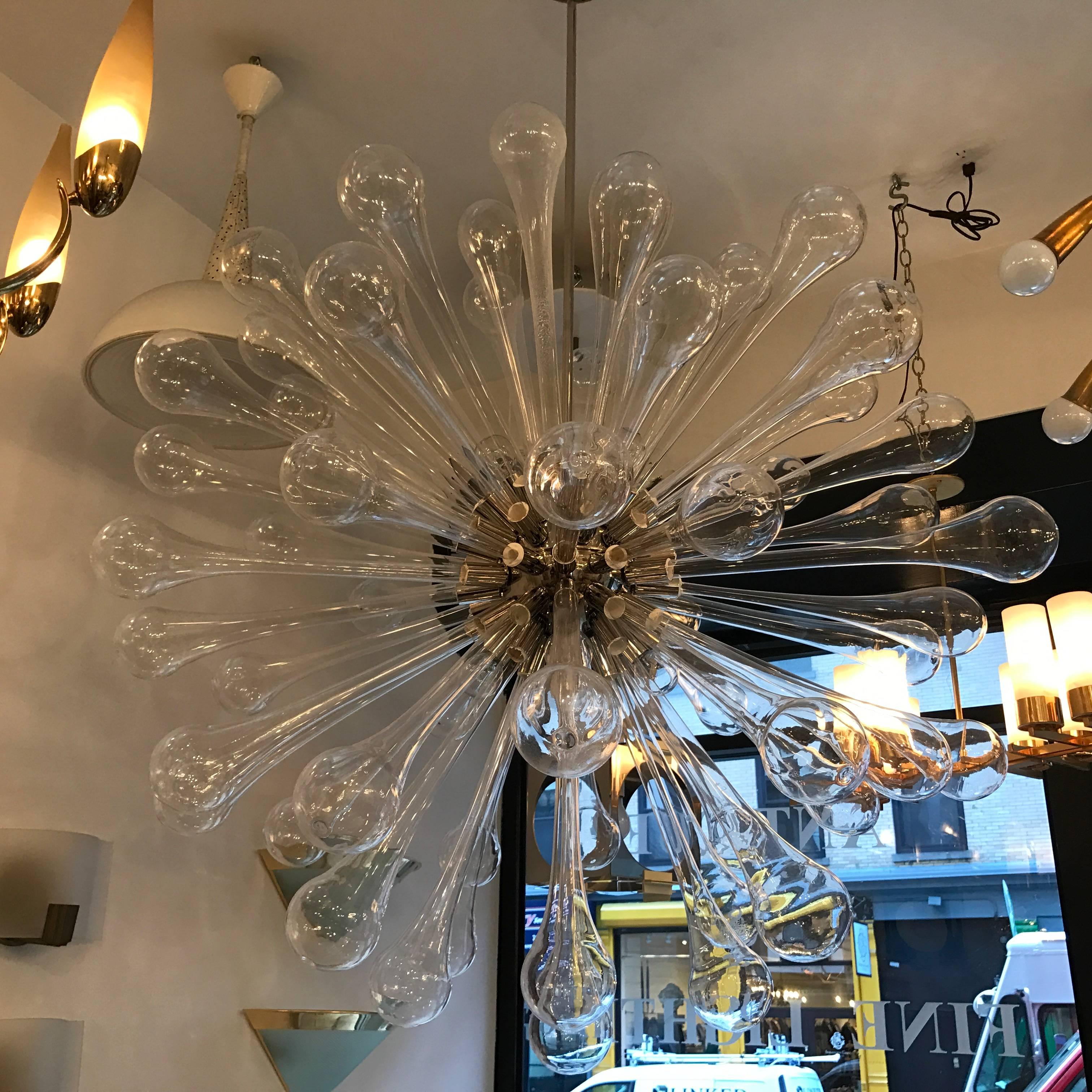 Grand Large 1960s Murano Glass Dandelion Sputnik Chandelier For Sale 1