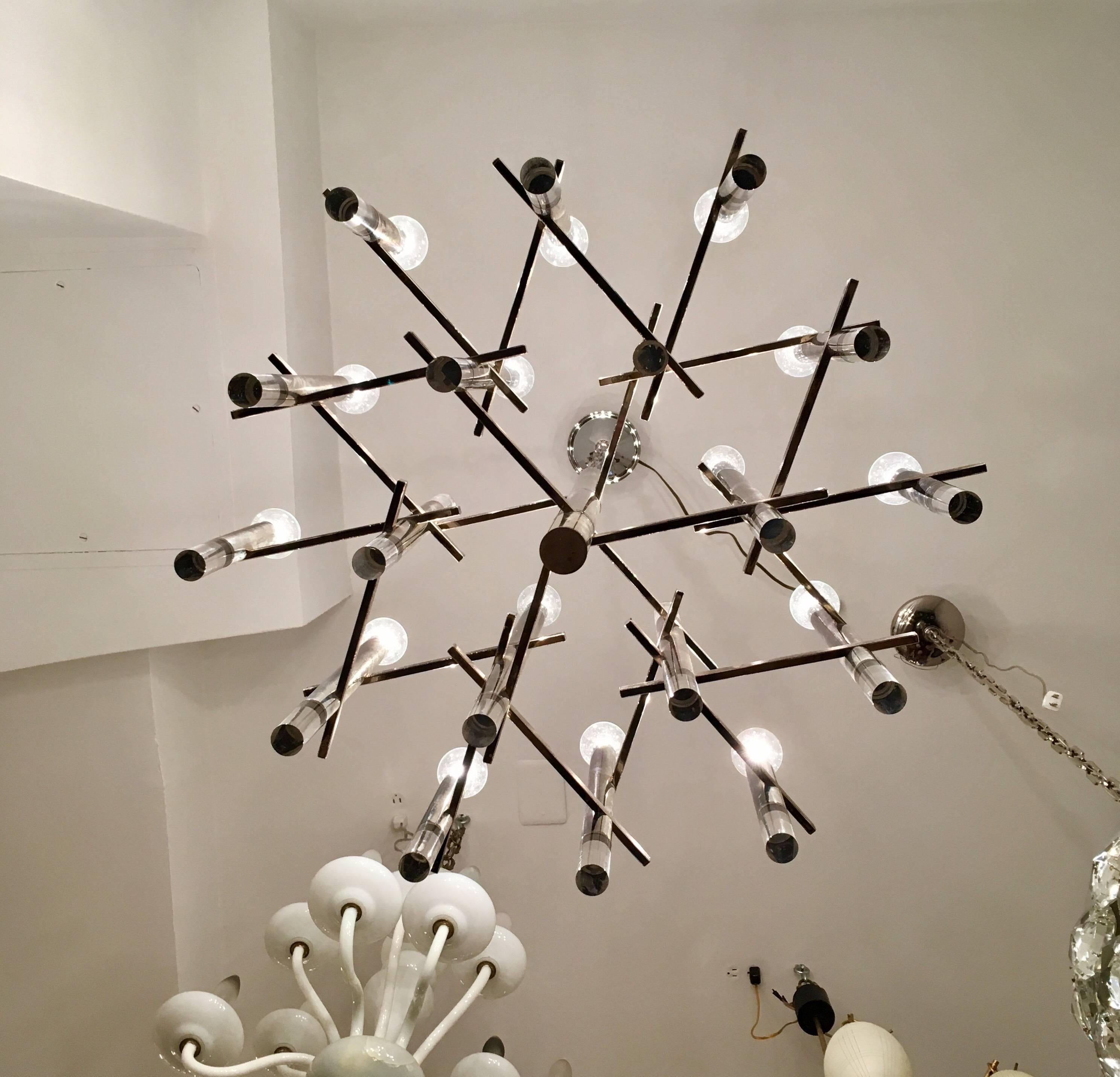 Mid-Century Modern Sciolari Italian 1960s Pendant Chandelier