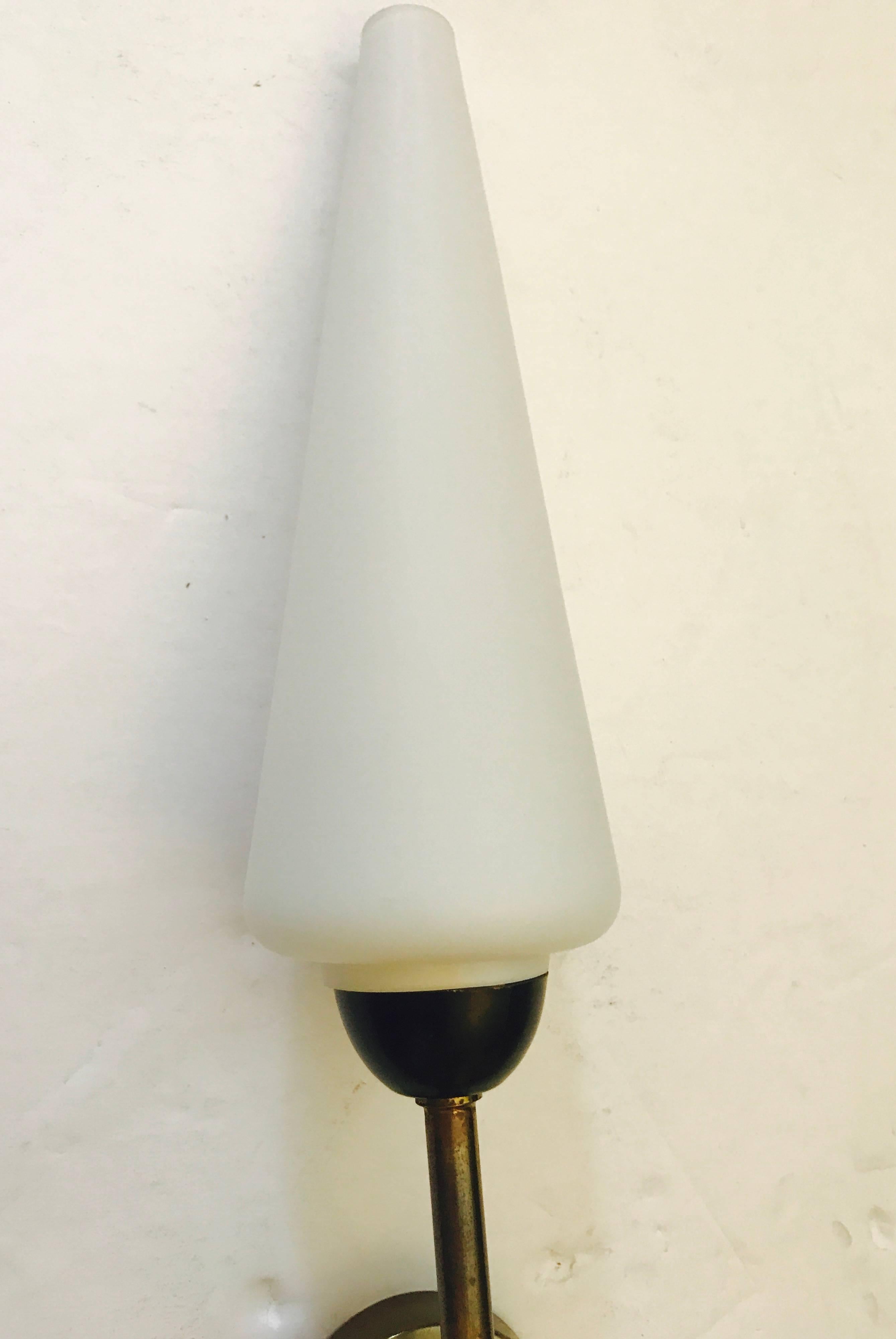 Mid-Century Modern Pair of Large French 1950s Wall Lights