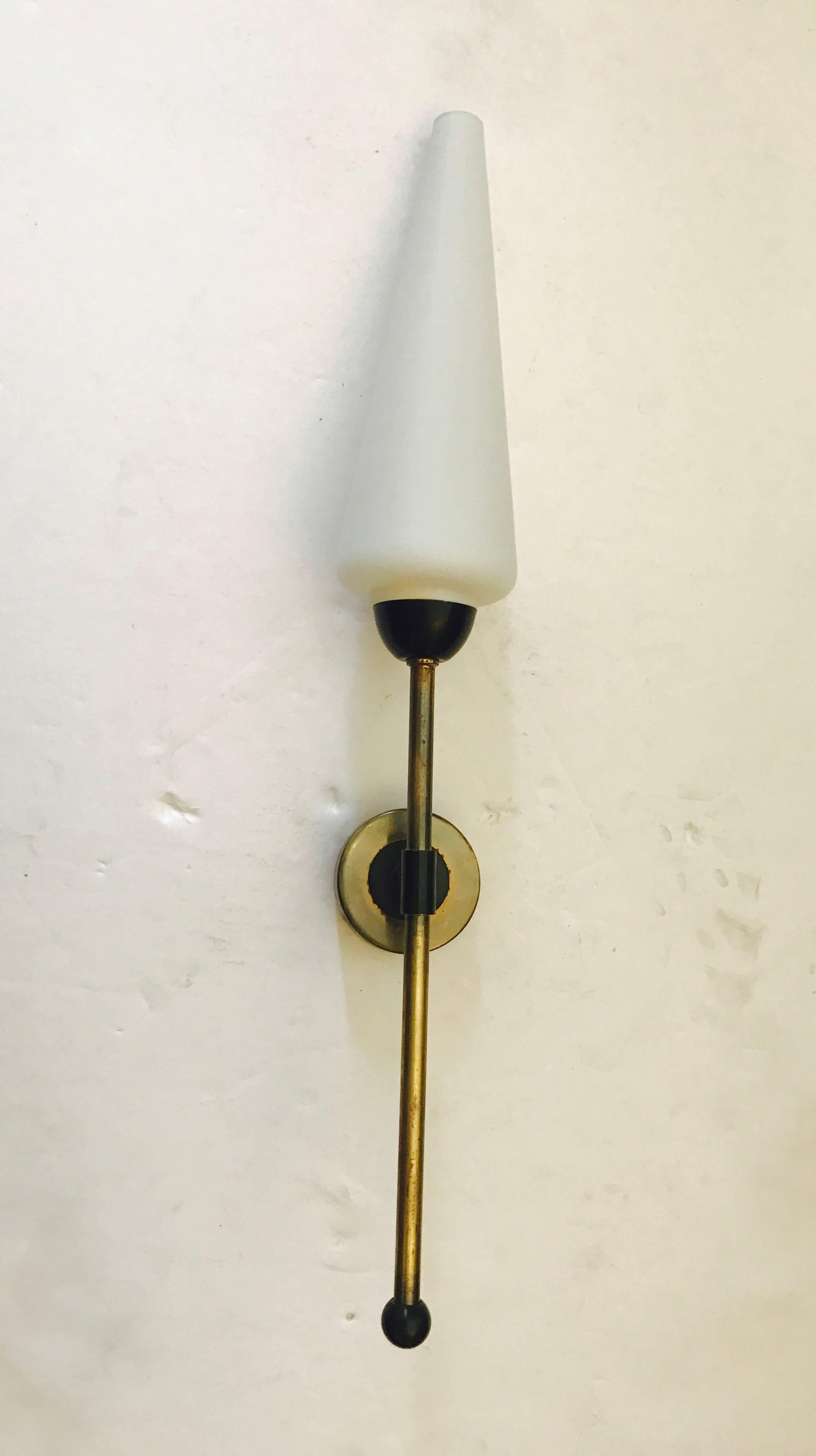 Pair of Large French 1950s Wall Lights 2