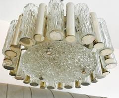 German 1960s High Style Glass Flush Pendant