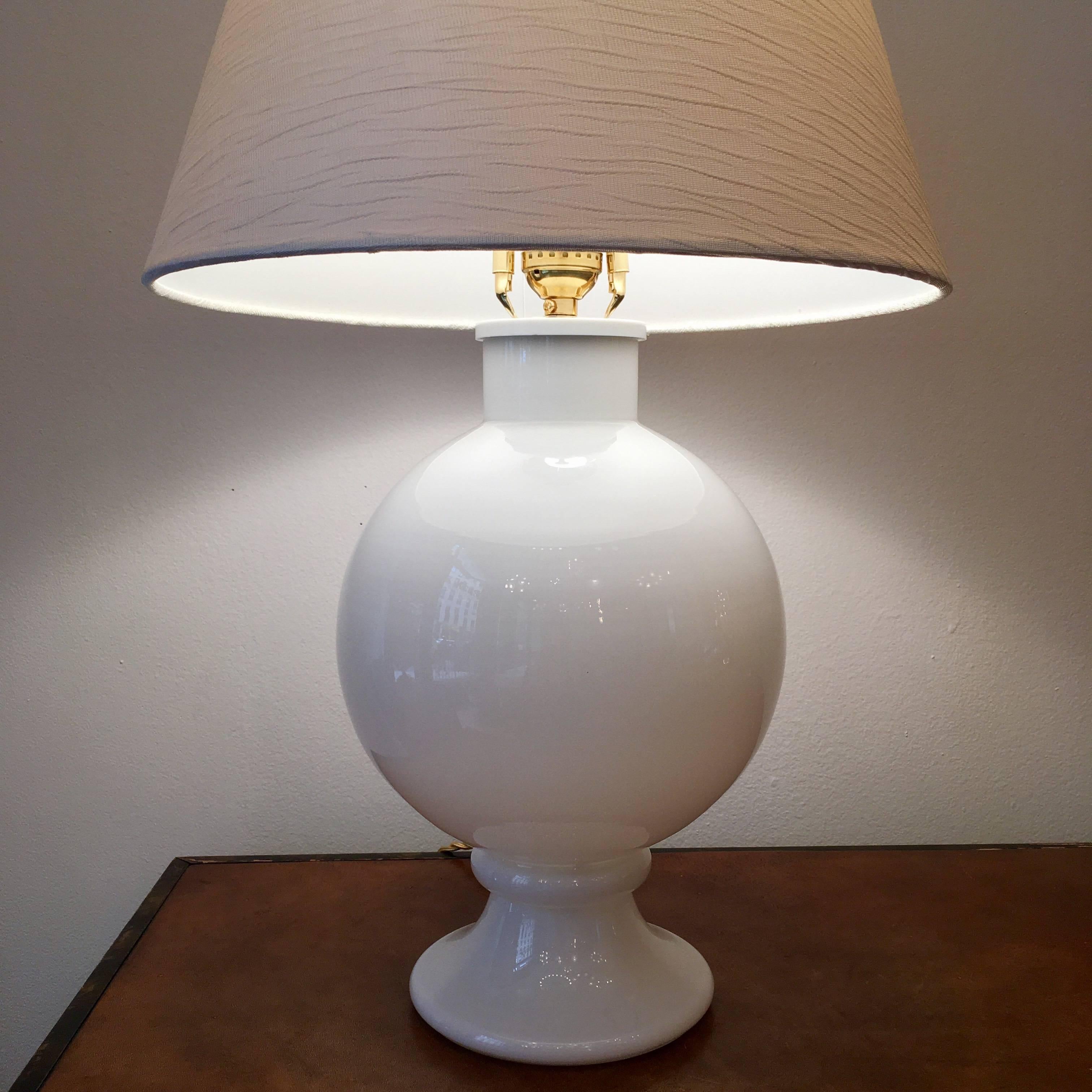 Mid-Century Modern Pair of Orrefors 1970s Swedish Glass Table Lamps