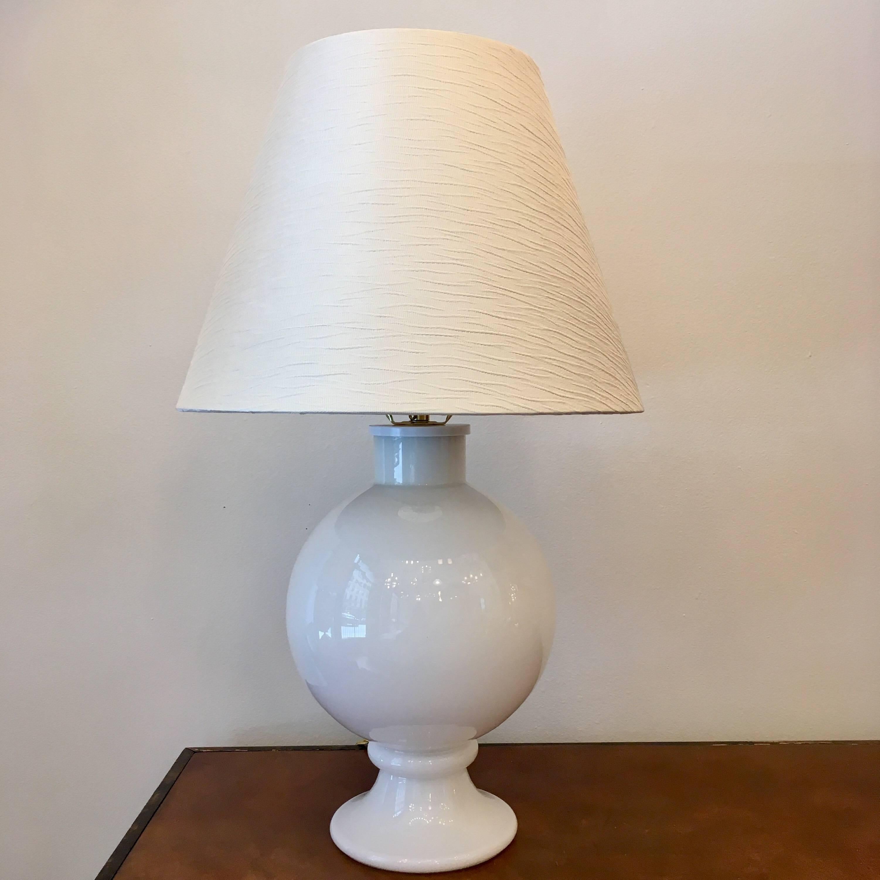 Pair of Orrefors 1970s Swedish Glass Table Lamps 1