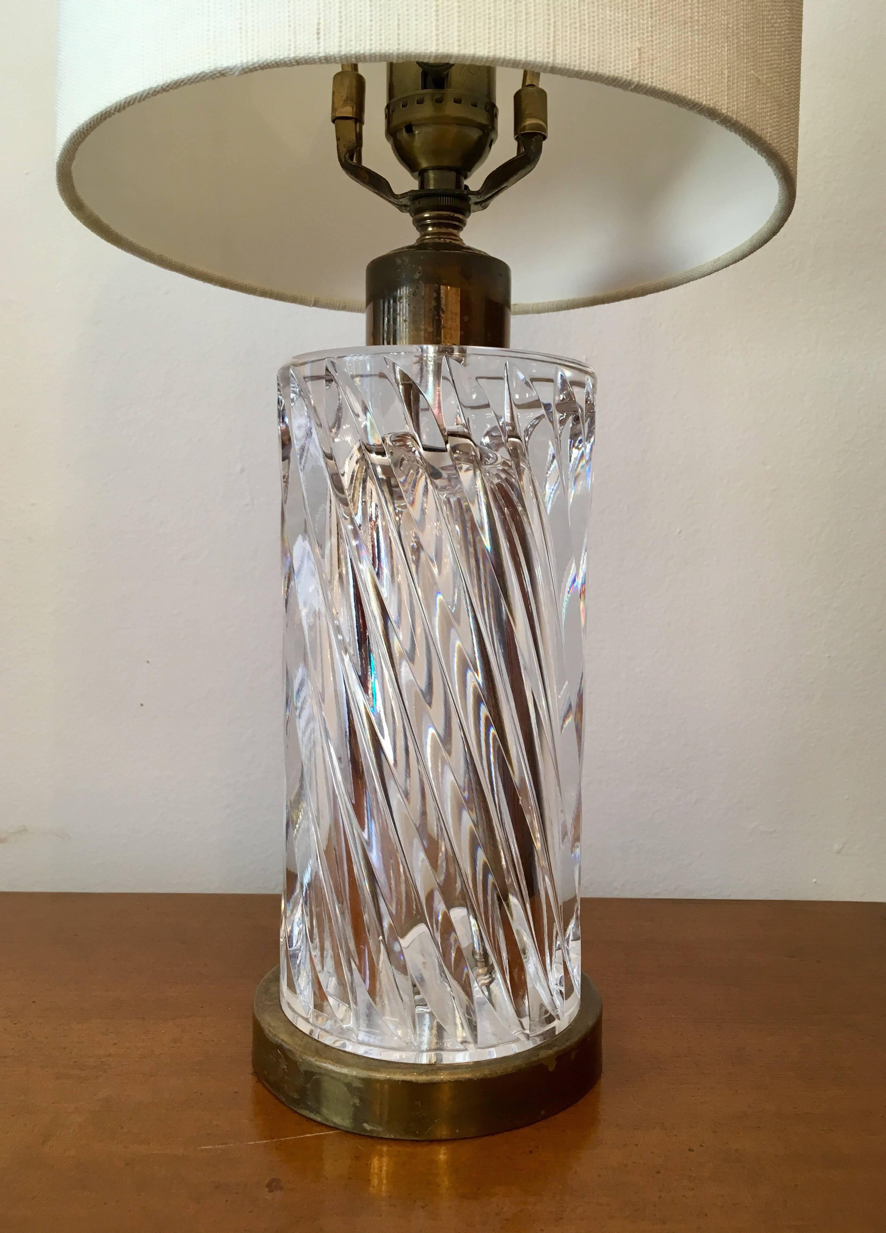 Mid-20th Century Pair of 1960s Orrefors Swedish Crystal Table Lamps