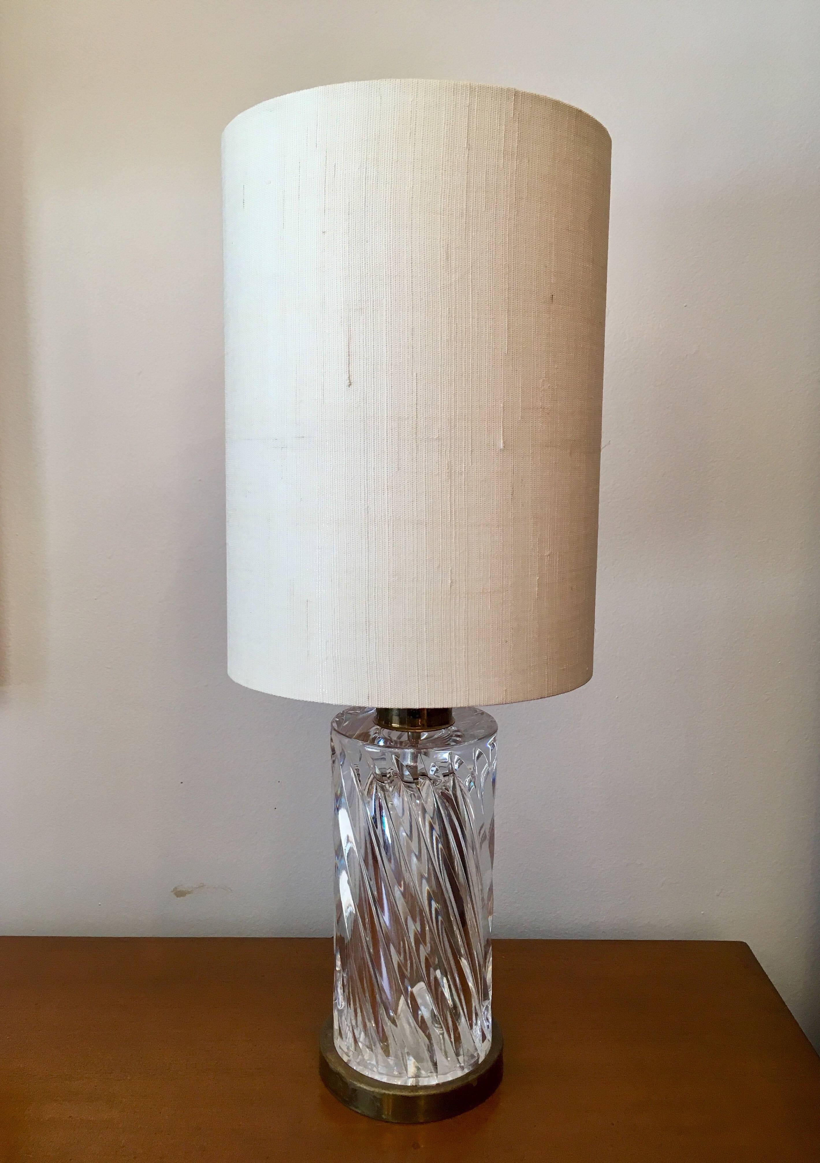 Pair of 1960s Orrefors Swedish Crystal Table Lamps 2