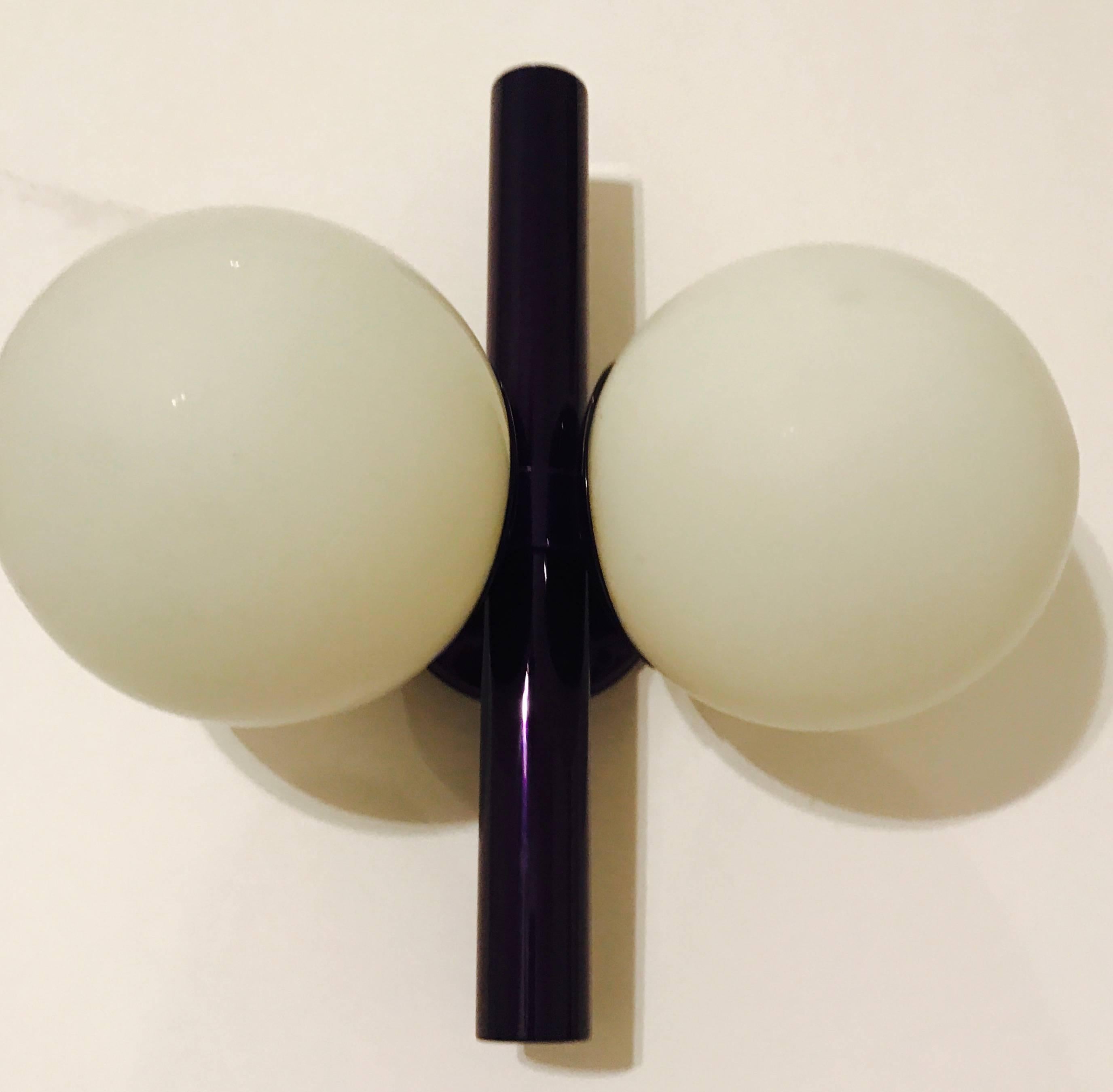 Pair of German Space Age Candy Purple Wall Lights For Sale 3