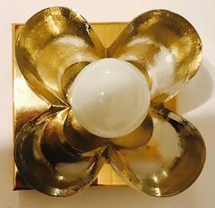 Kalmar 1960s Glass Floral Wall Light