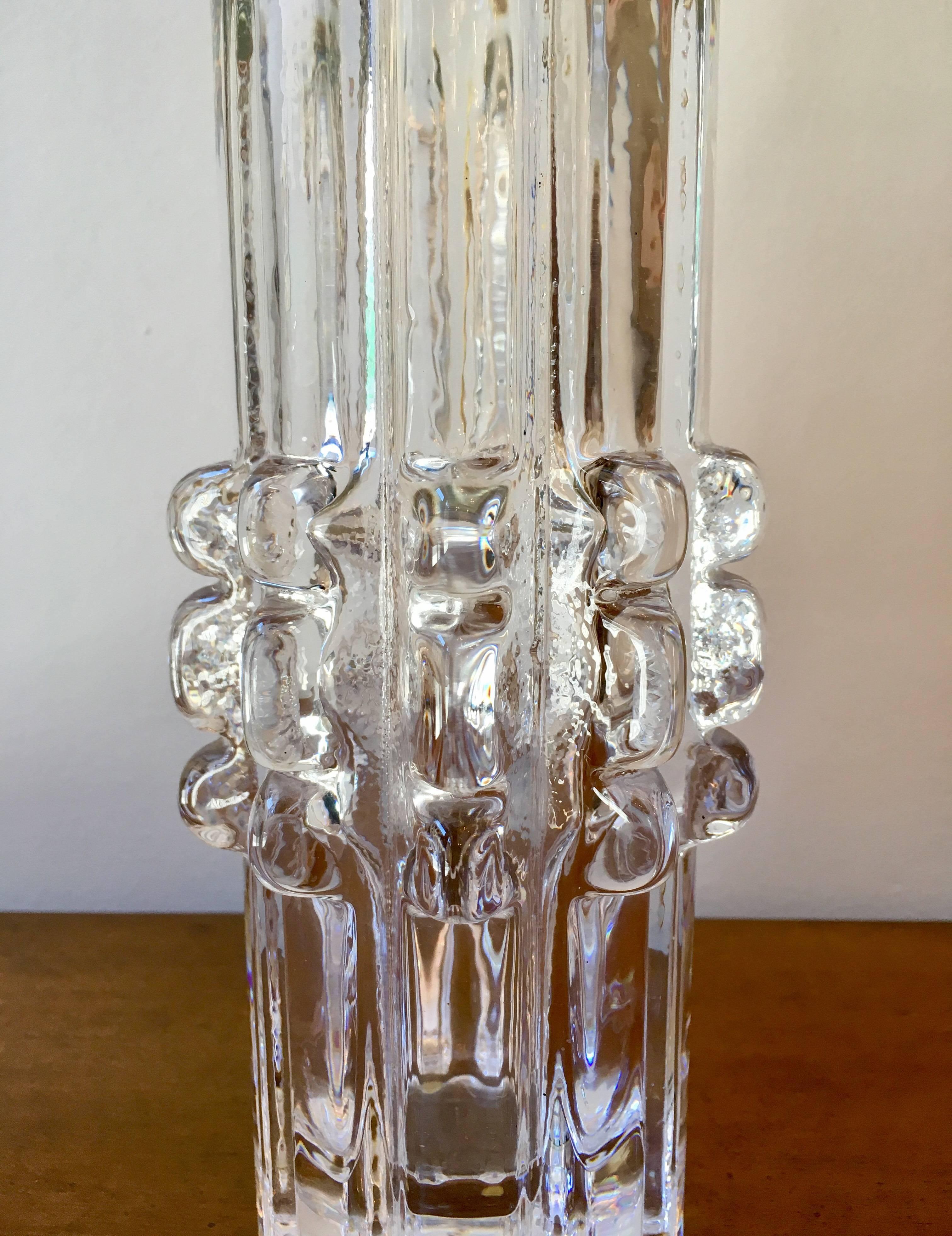 Pair of Swedish Bengt Edenfalk Glass 1960s Table Lamps In Excellent Condition In New York, NY