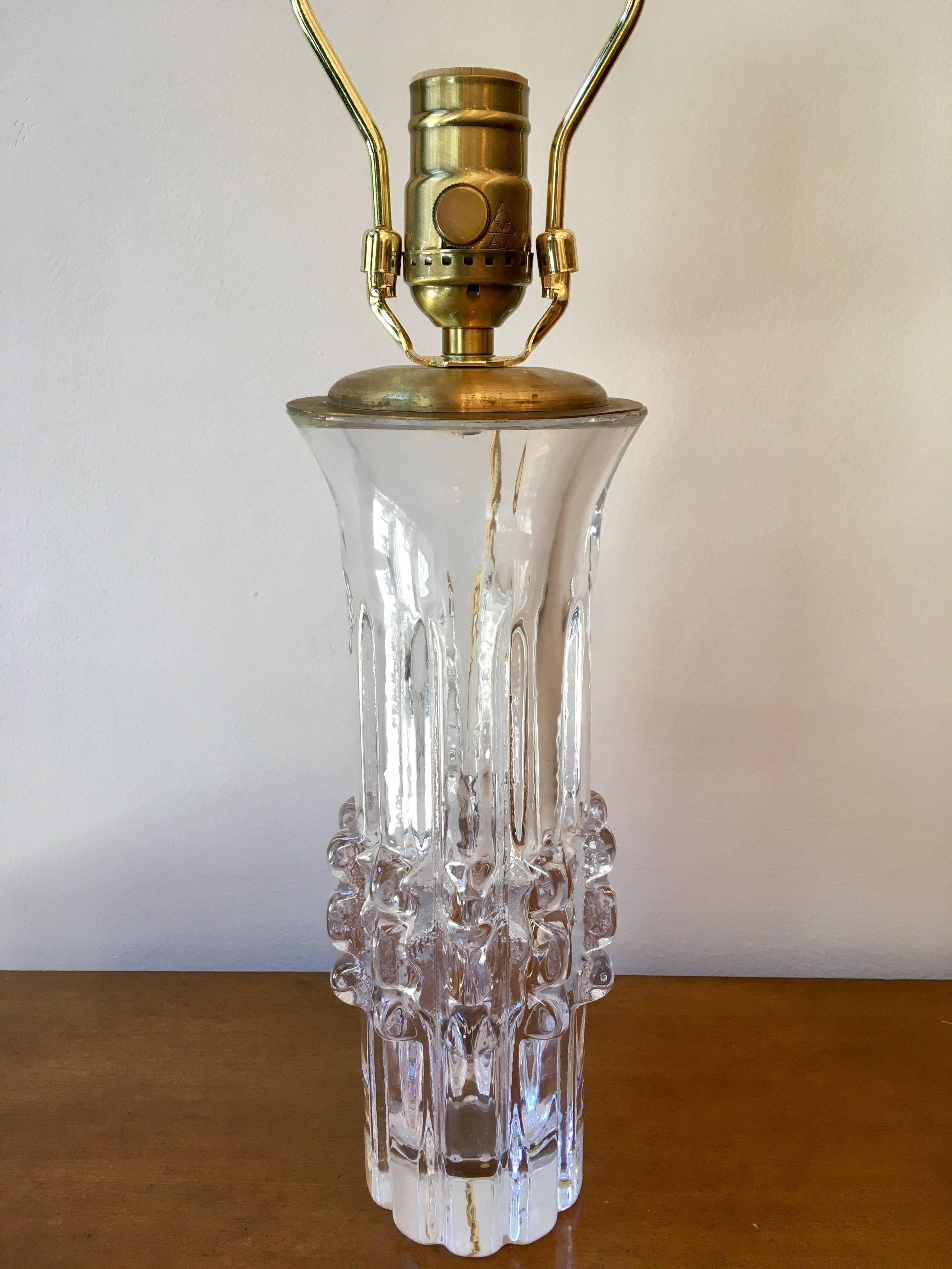 Mid-20th Century Pair of Swedish Bengt Edenfalk Glass 1960s Table Lamps