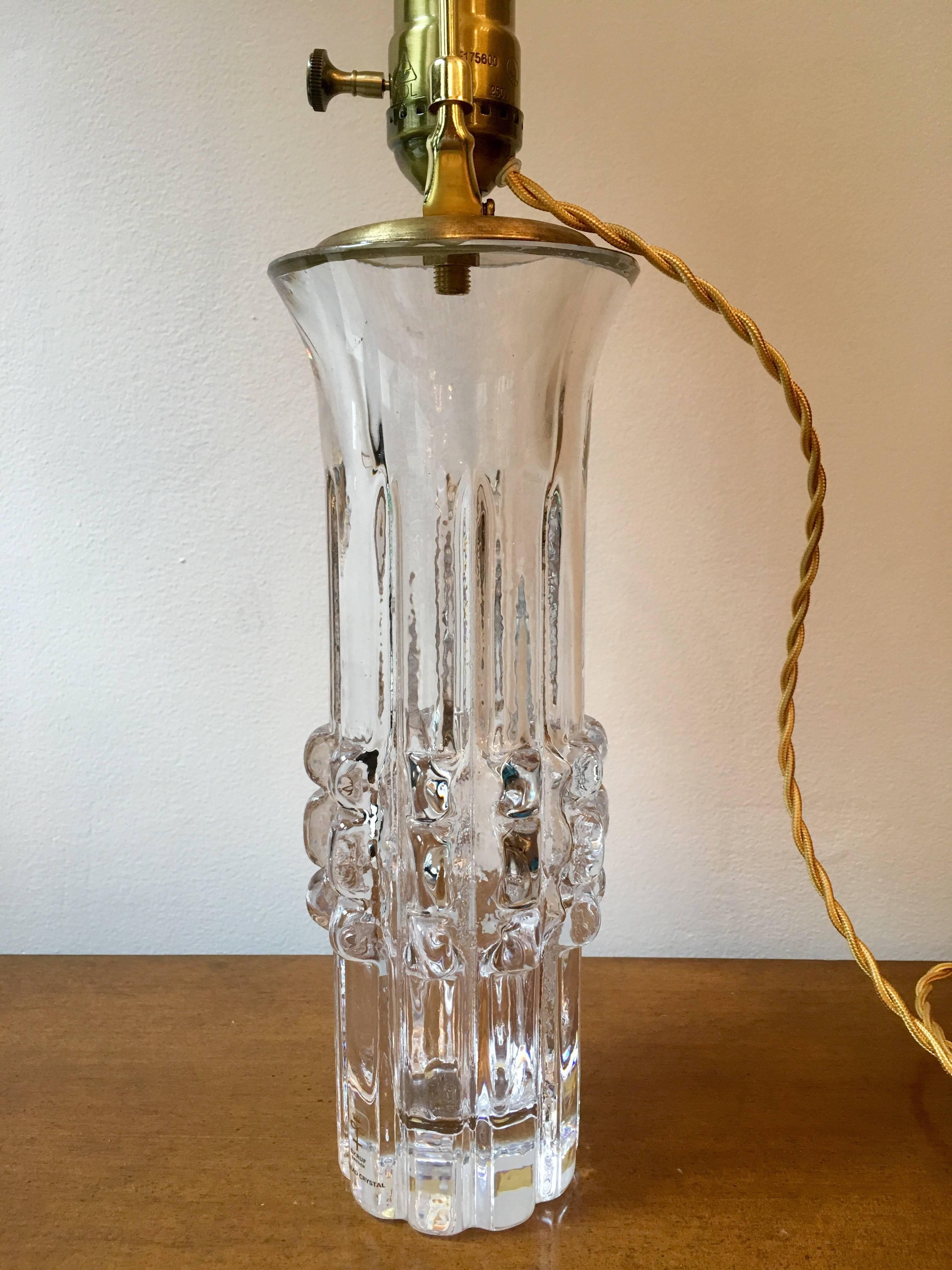 Pair of Swedish Bengt Edenfalk Glass 1960s Table Lamps 1