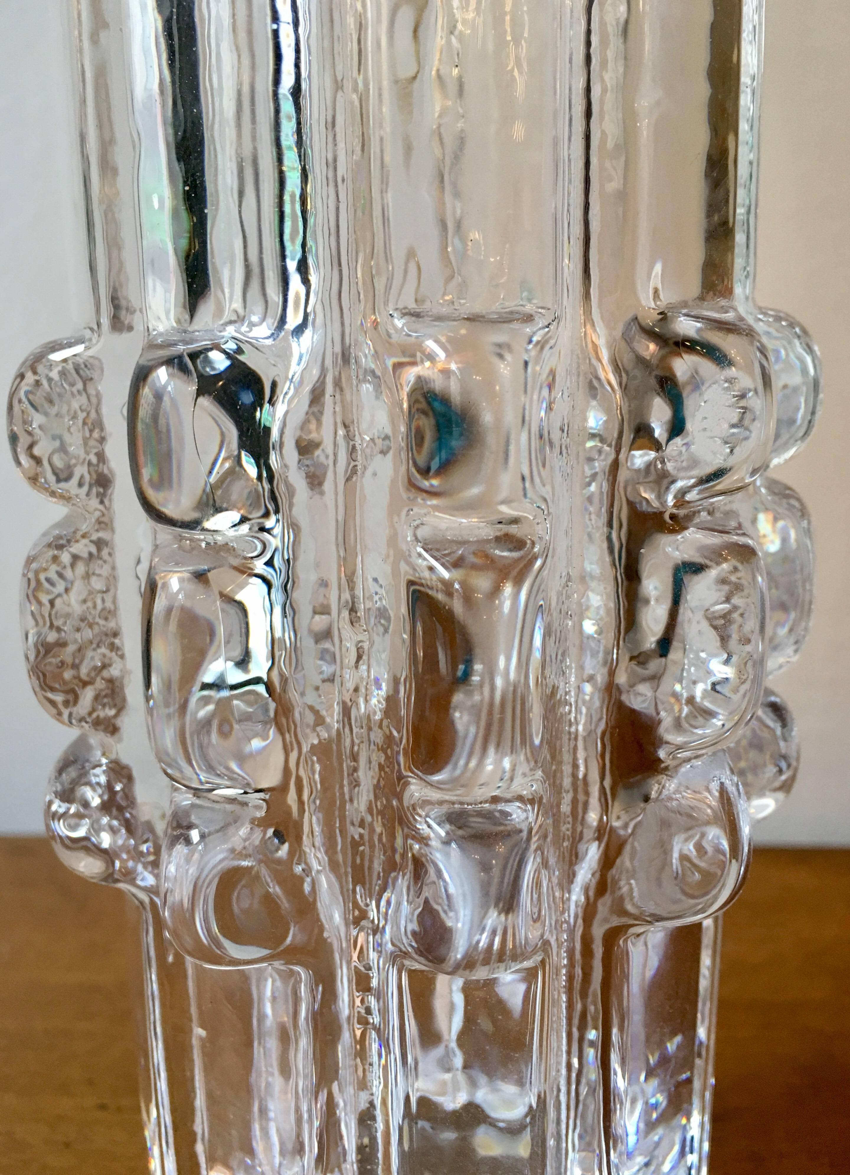 Pair of Swedish Bengt Edenfalk Glass 1960s Table Lamps 3