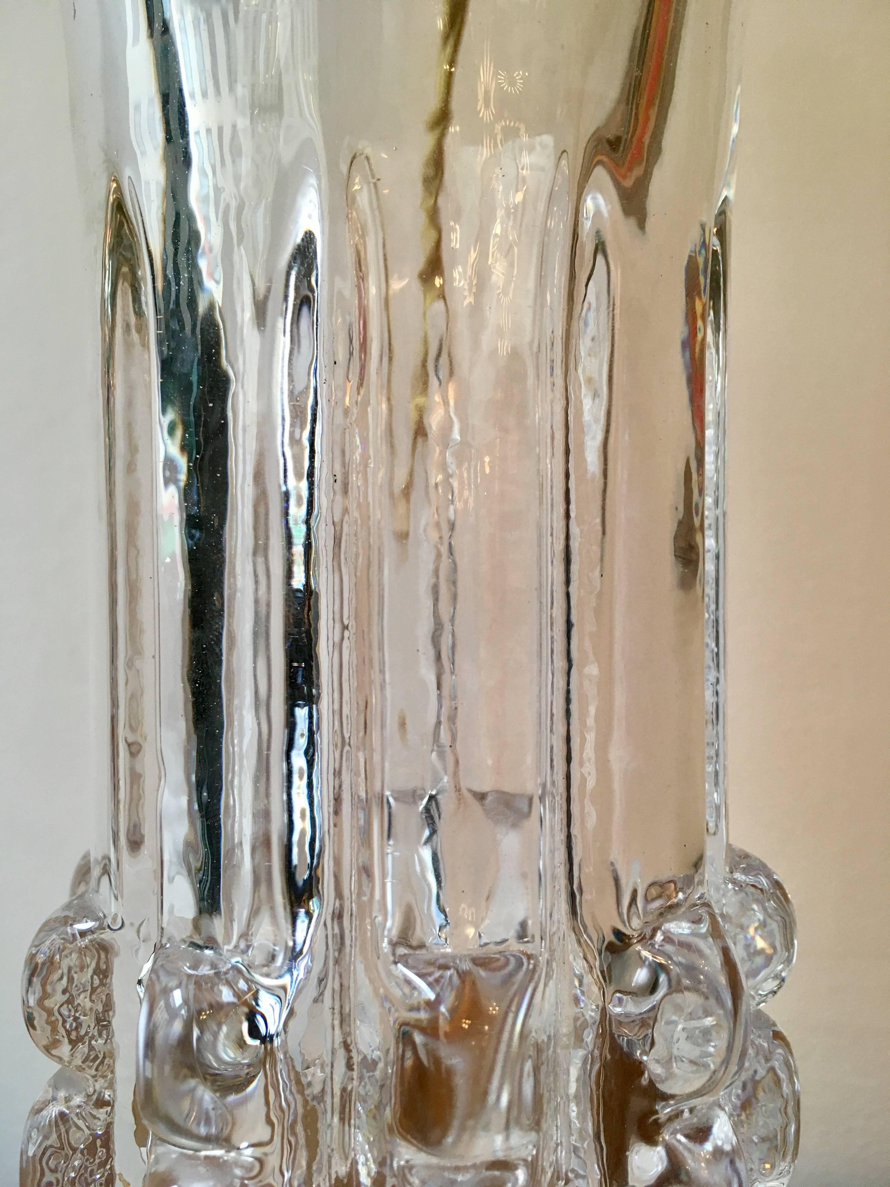 Pair of Swedish Bengt Edenfalk Glass 1960s Table Lamps 4