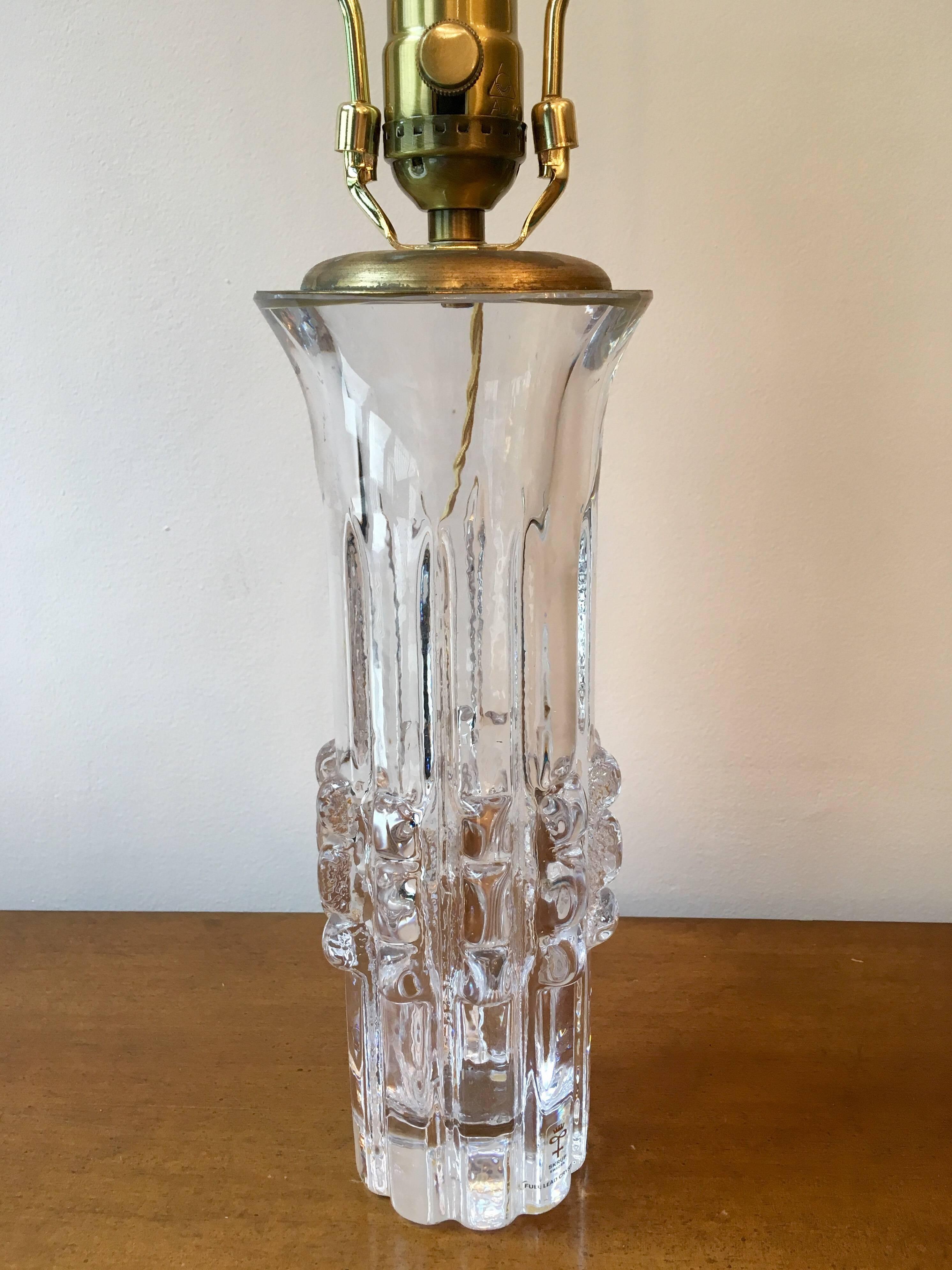 Pair of Swedish Bengt Edenfalk Glass 1960s Table Lamps 2