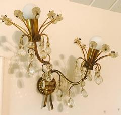Emil Stejnar Austrian Crystal 1950s Wall Light