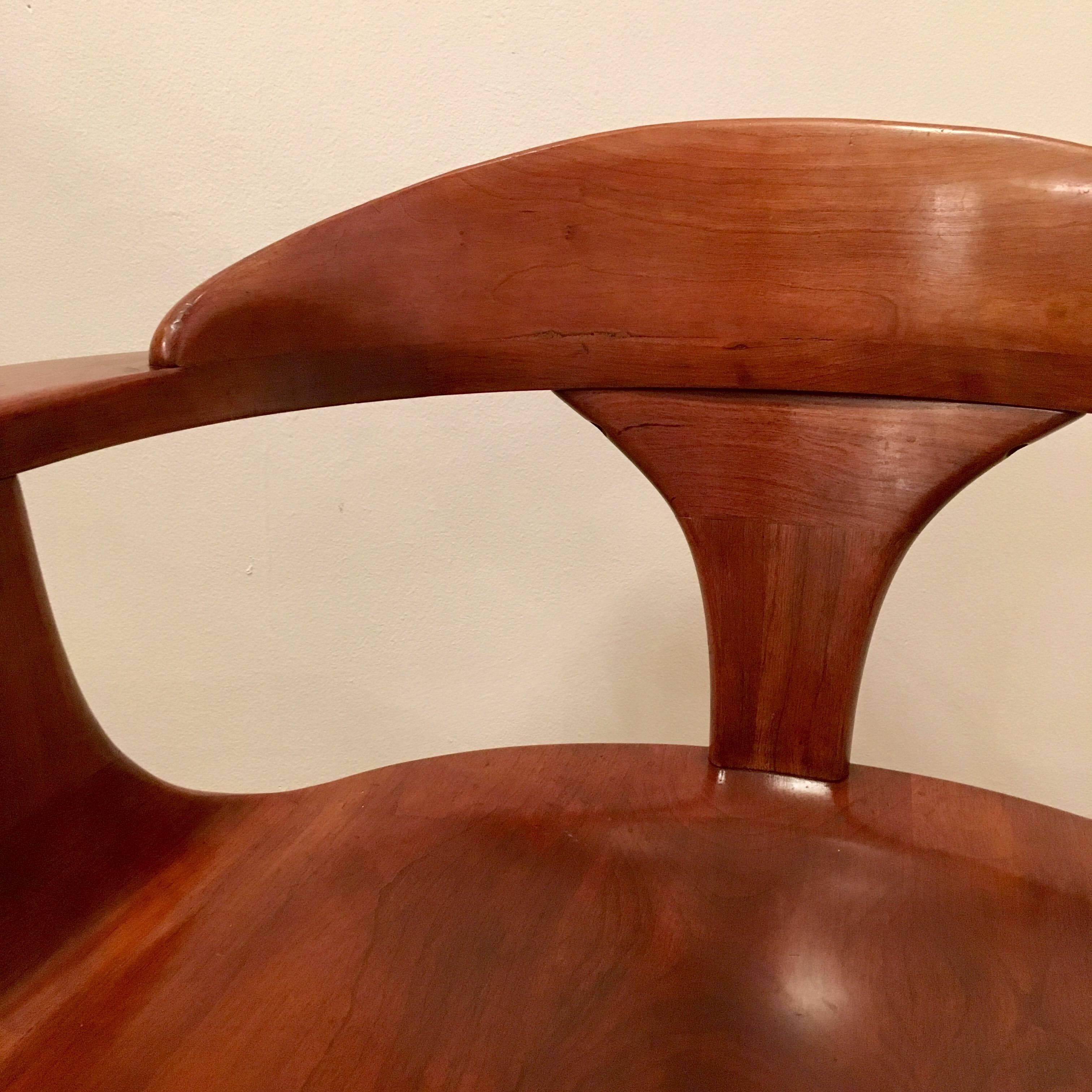 Mid-20th Century Four Heywood Wakefield Cliff House 1960s Hardwood Chairs