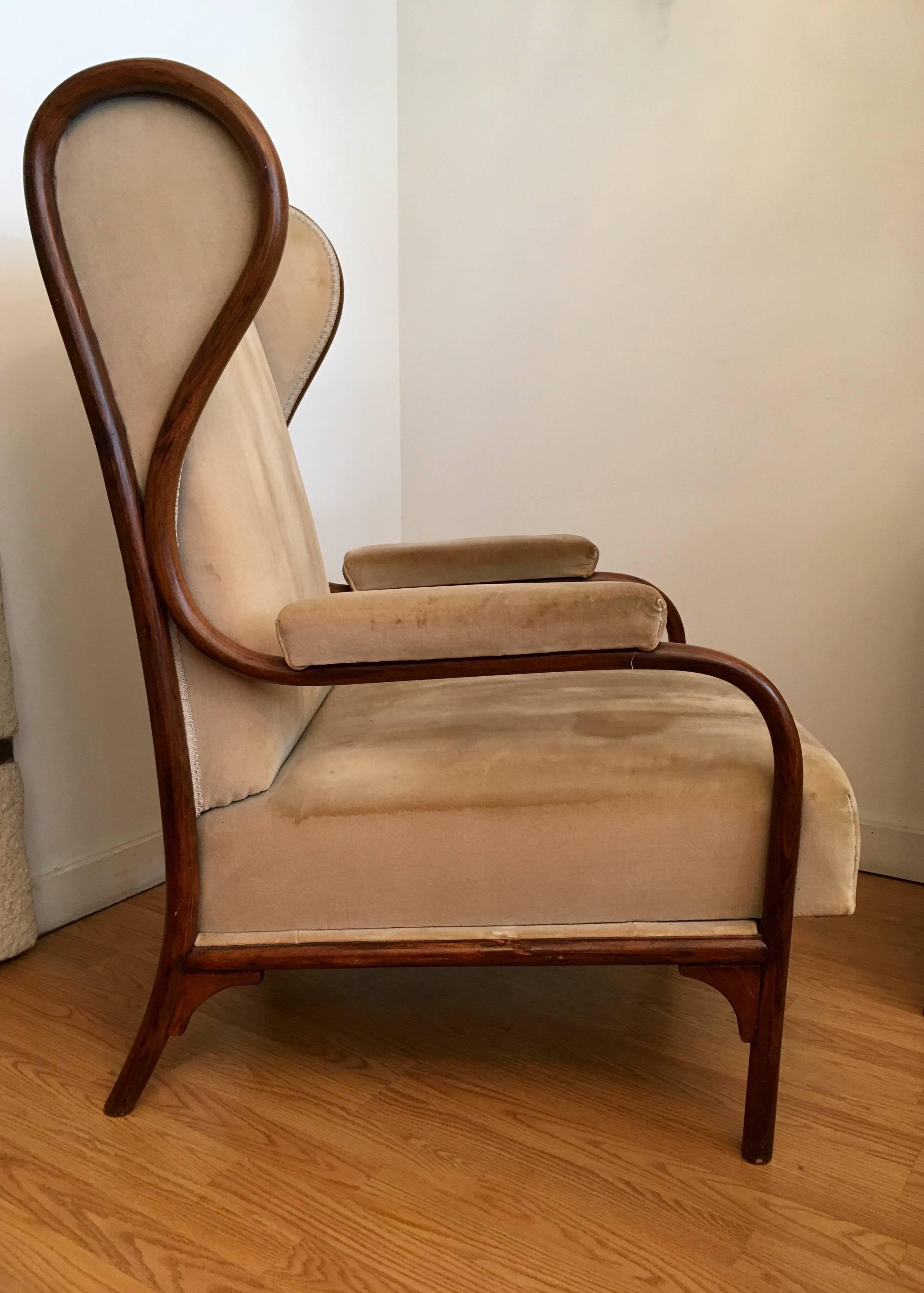 Vienna Secession Gebruder Thonet Model 6541 Wing Chair