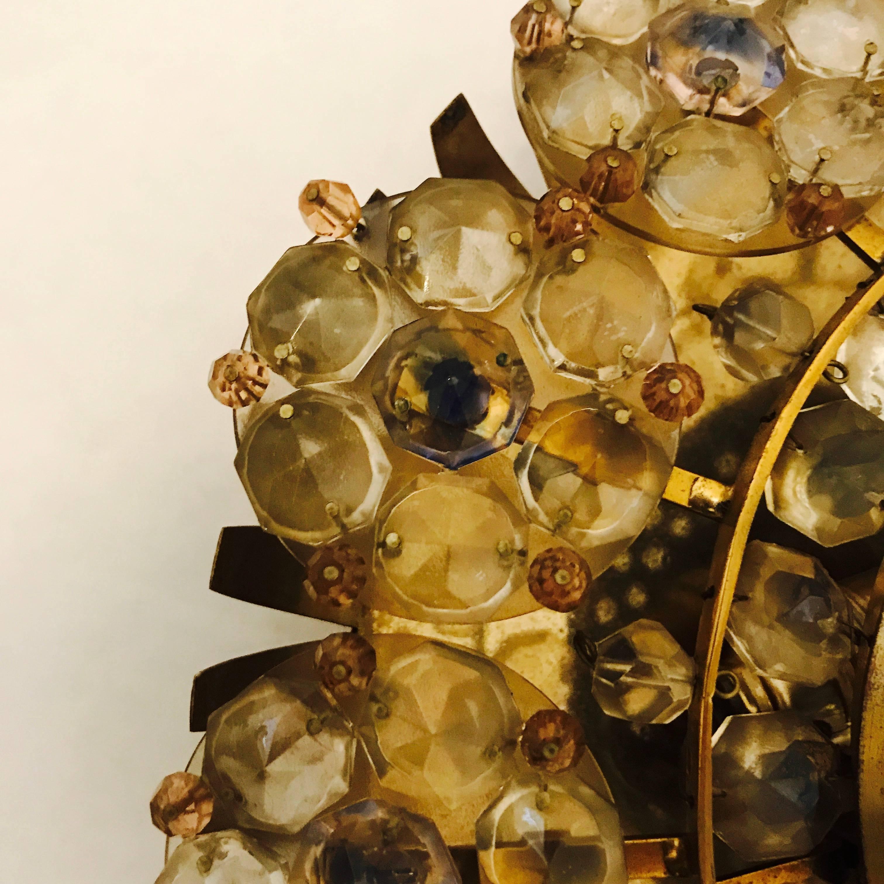 Autrichien Lampe encastrée en cristal Stejnar de style autrichien des années 1960 en vente