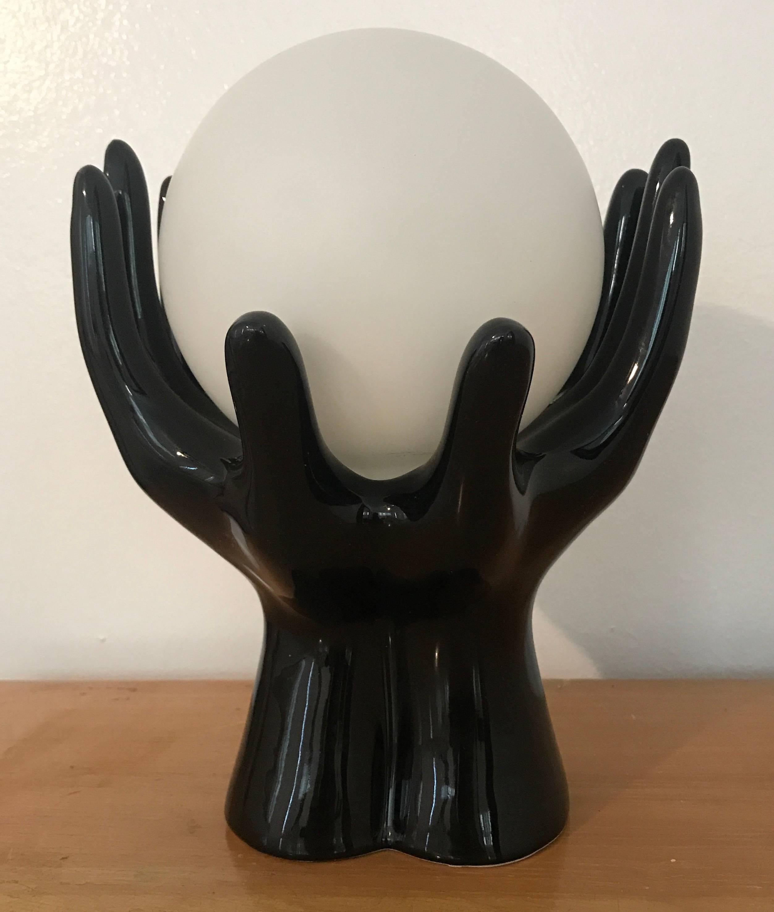 French 1960s Hand Ceramic Table Lamp at 1stDibs ceramic hands lamp