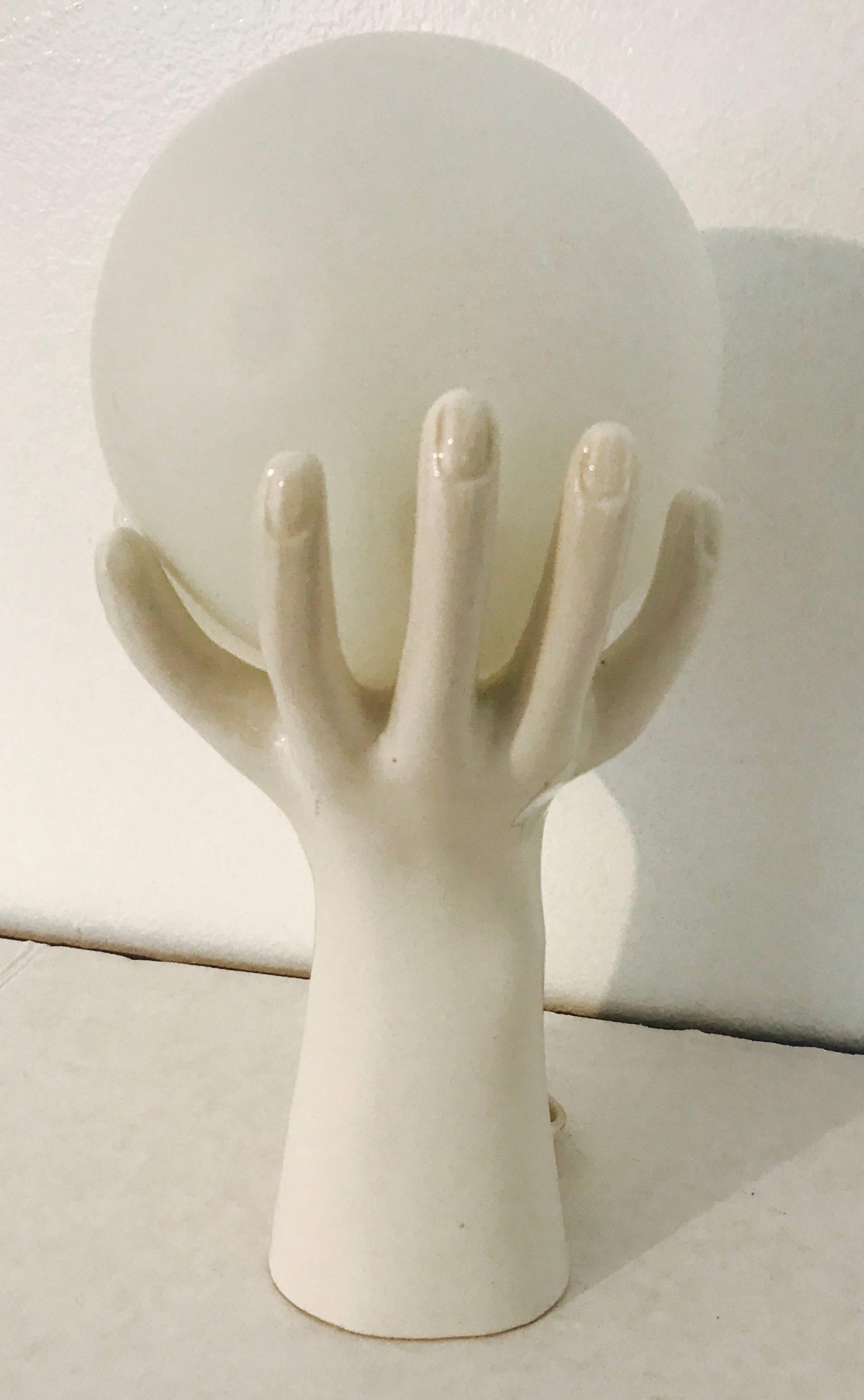 ceramic hands lamp