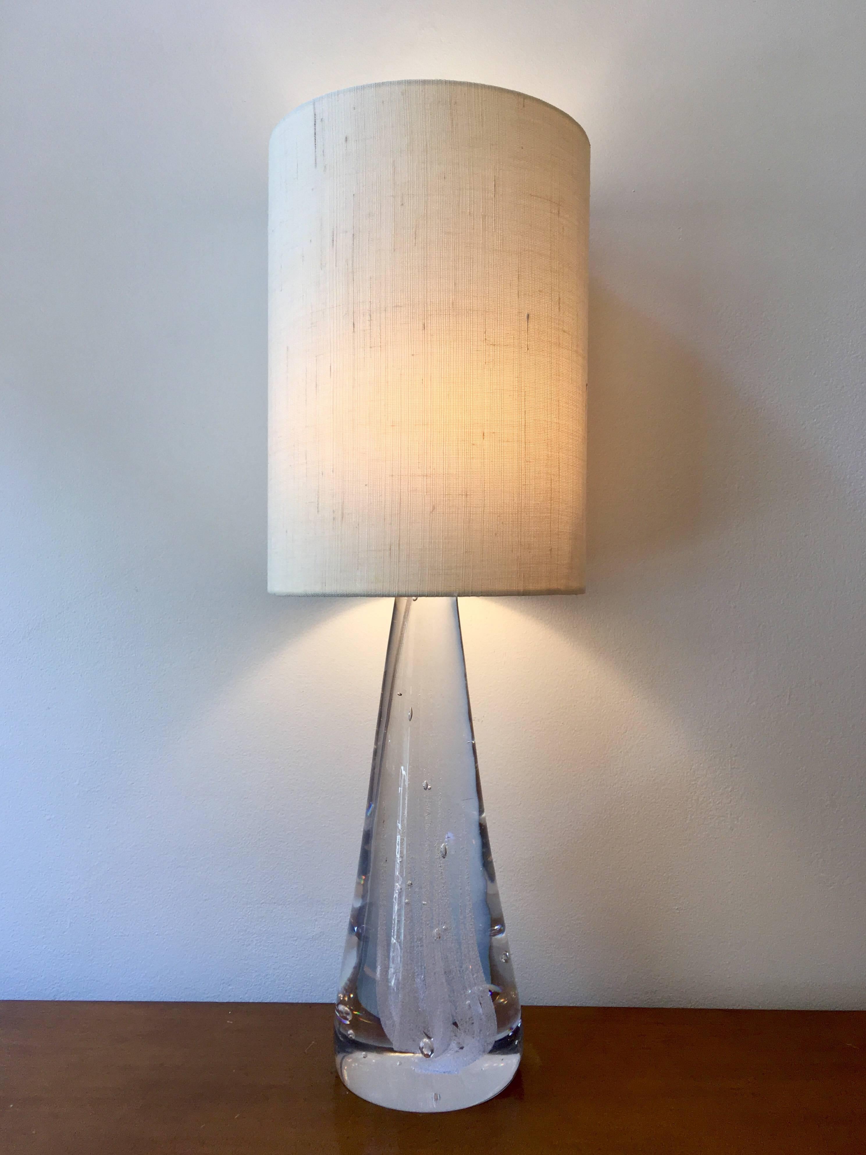 Pair of Vicke Linstrand Kosta Boda Swedish Glass 1960s Mid-Century Table Lamps 4