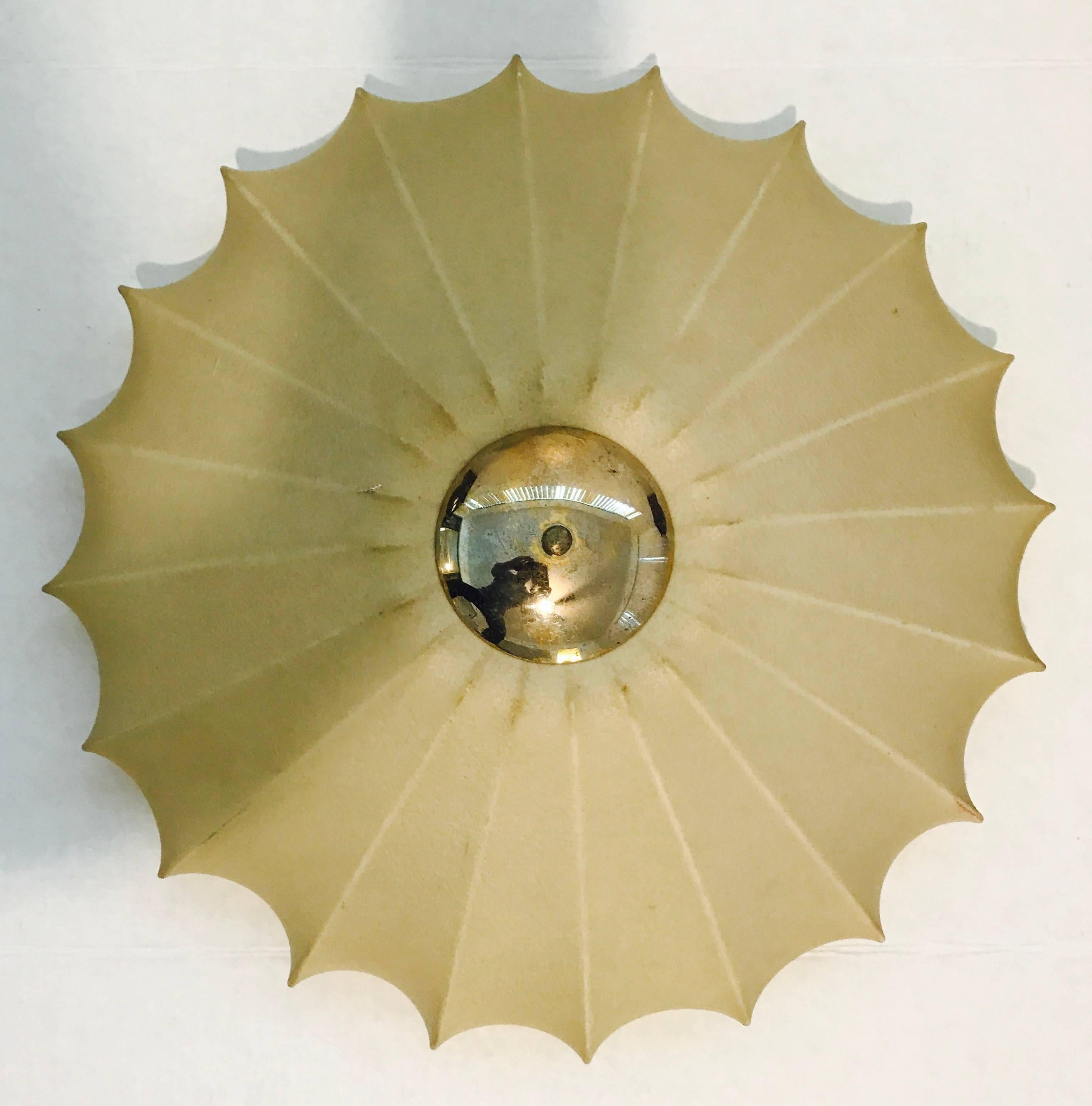 Brass Castiglioni Italian Midcentury 1960s Sculptural Ceiling Wall Light