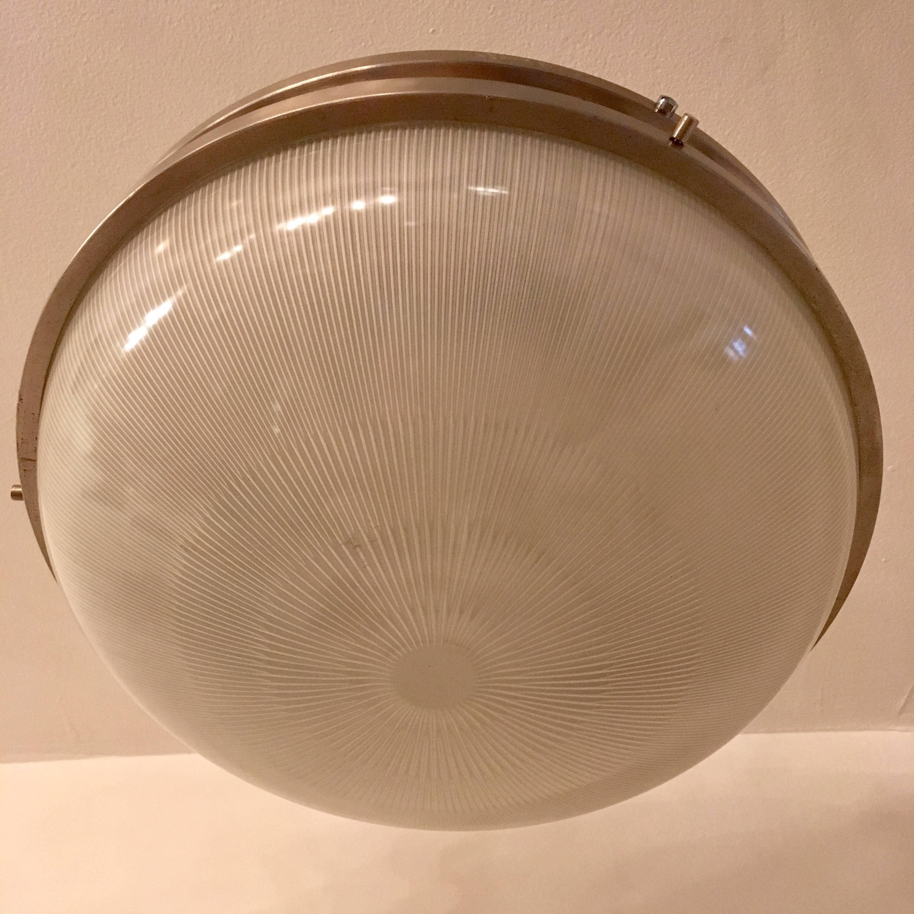 Steel Sergio Mazza Artemide Italian, 1960s Mid-Century Flush Light