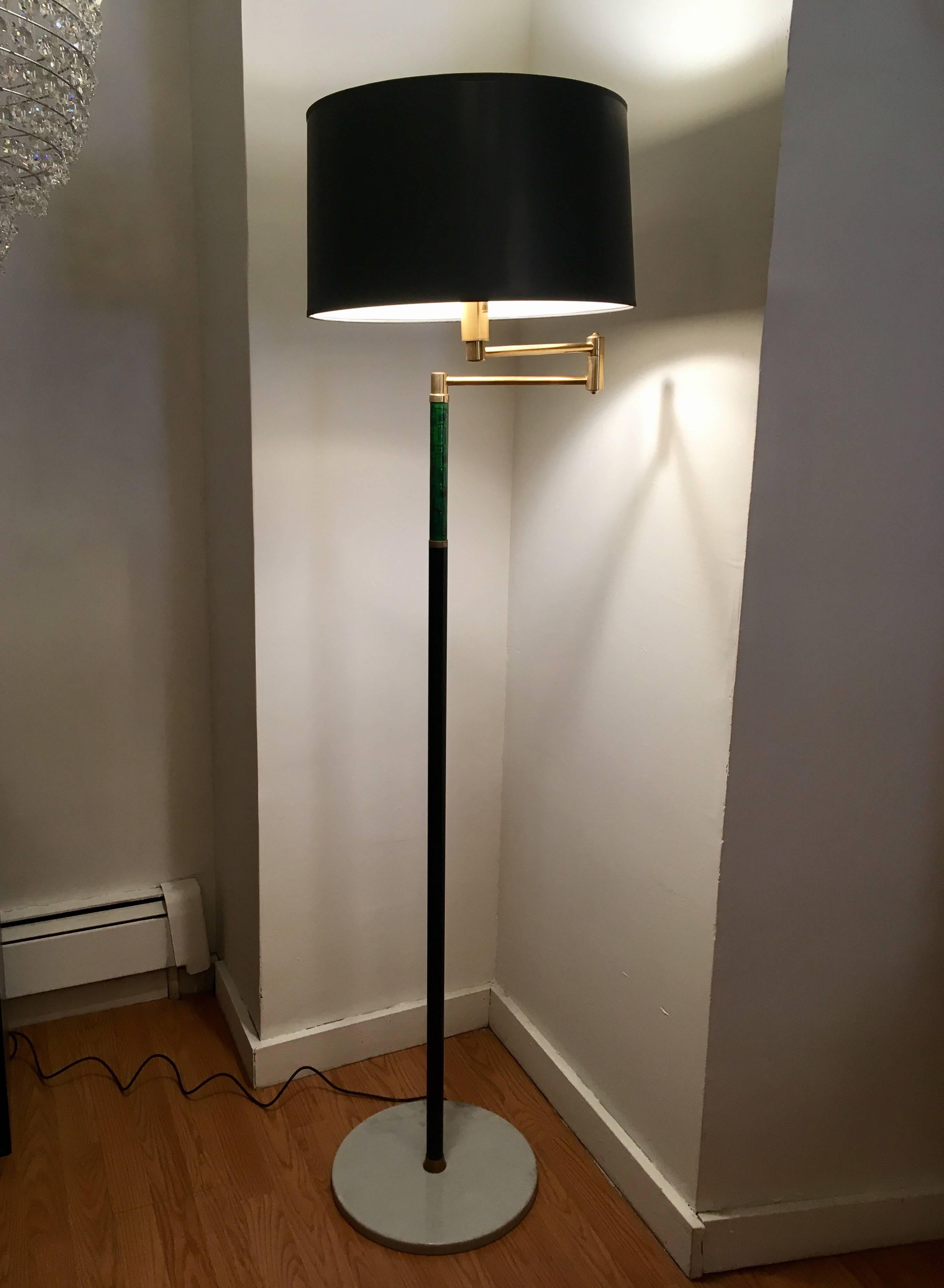 Italian, 1950s Mid-Century Enamel Floor Lamp For Sale 1