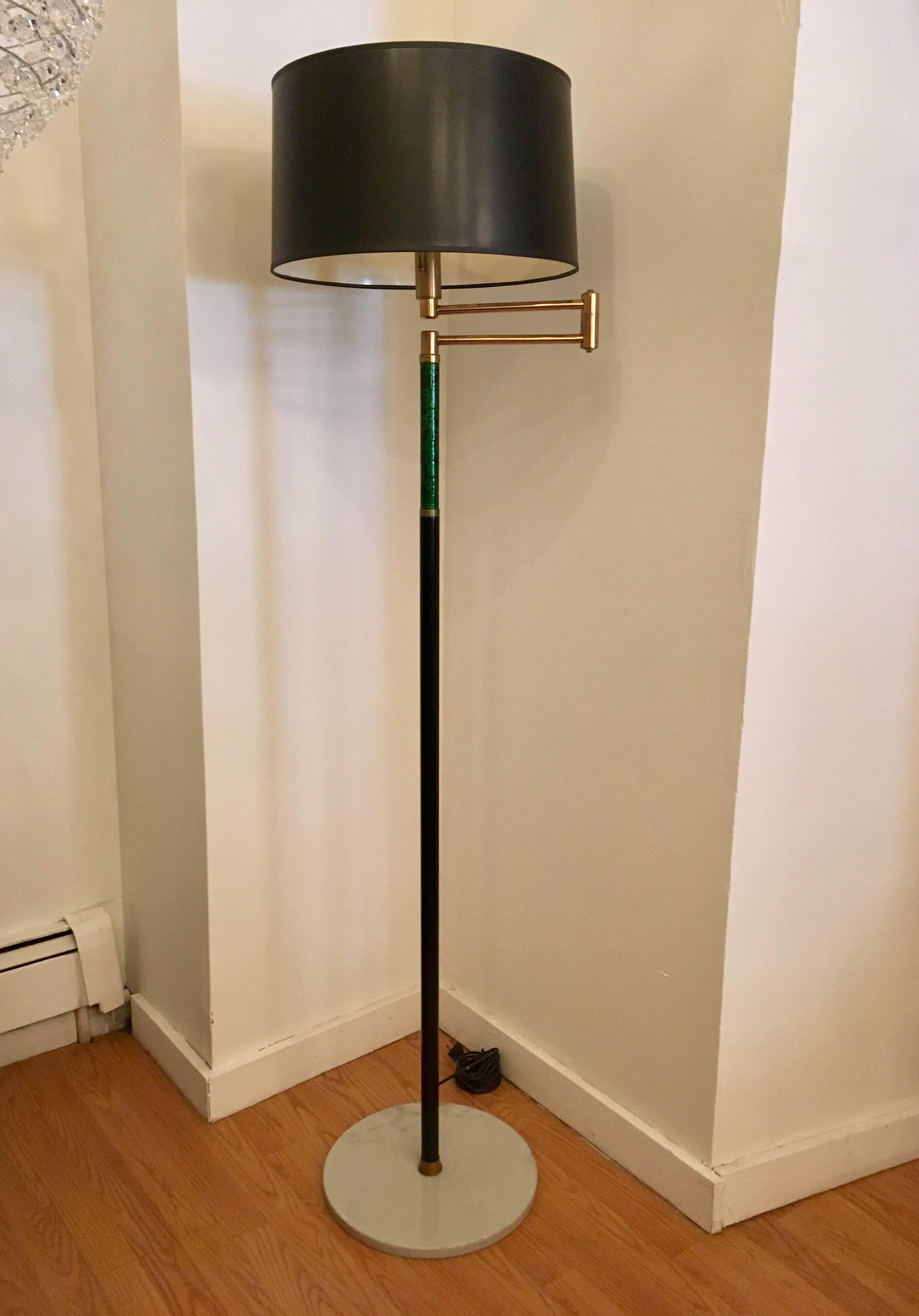 Italian, 1950s Mid-Century Enamel Floor Lamp For Sale 2