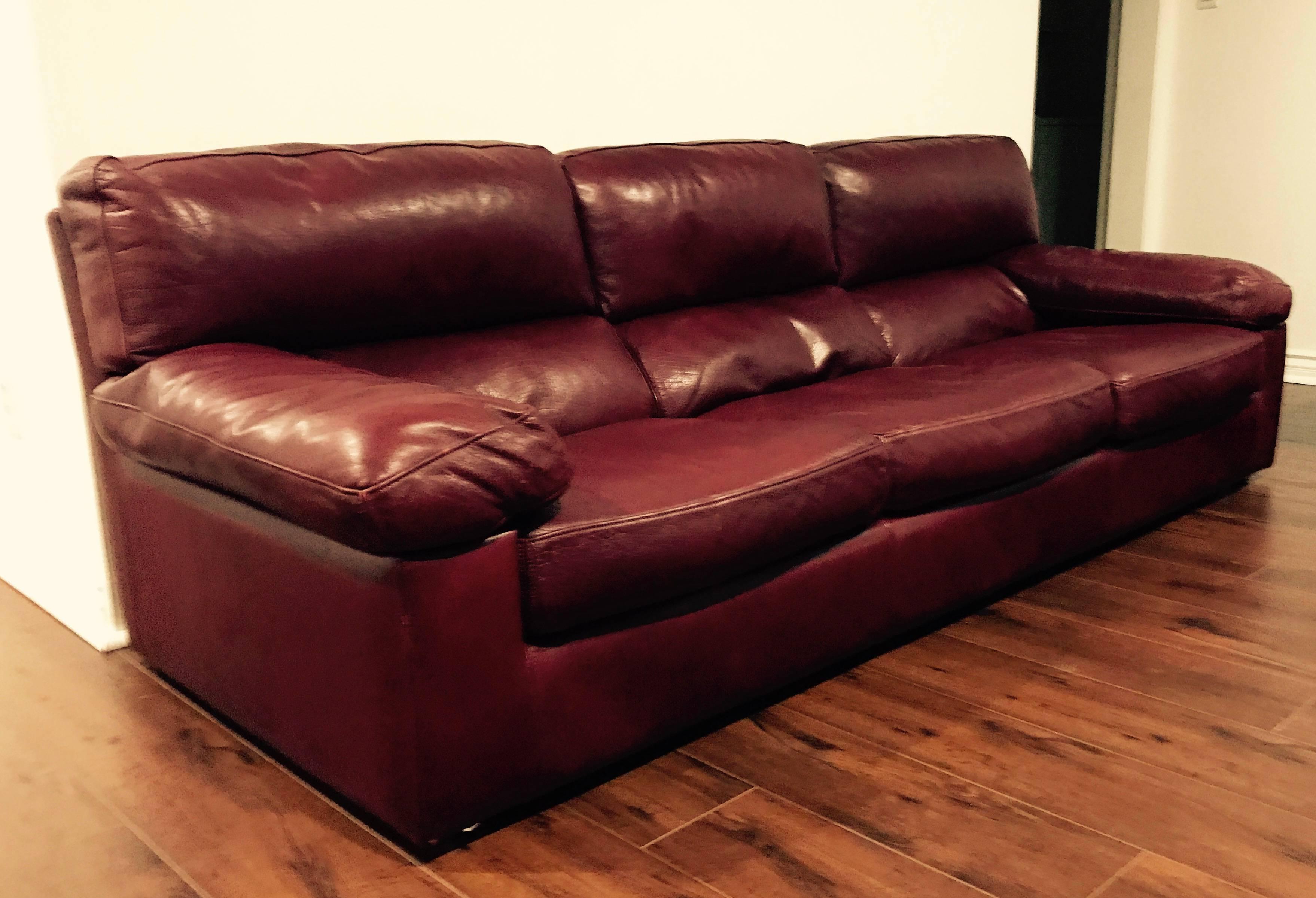 Roche Bobois, 1980s Leather Sofa 1