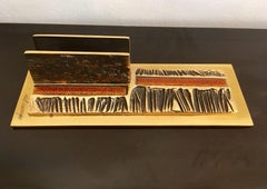 1970s Italian Midcentury Del Campo Enamel Letter Tray