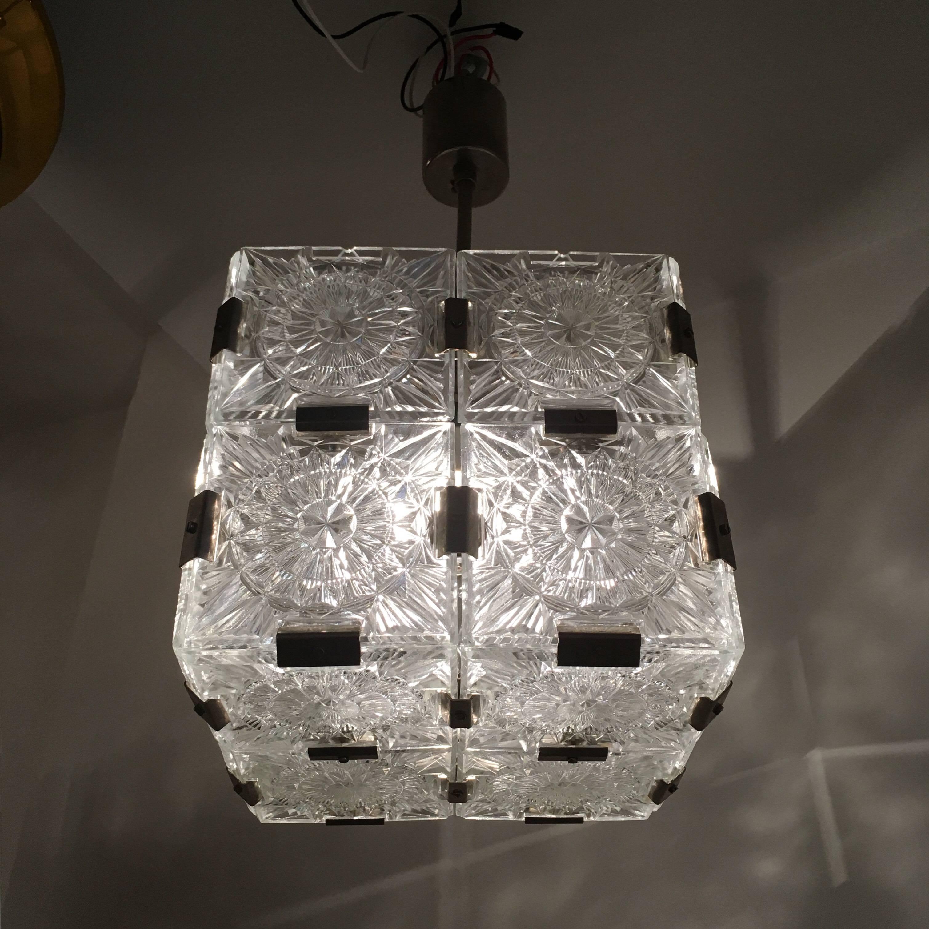 Czech Kamenicky Senov 1960s Crystal Pendant For Sale 4