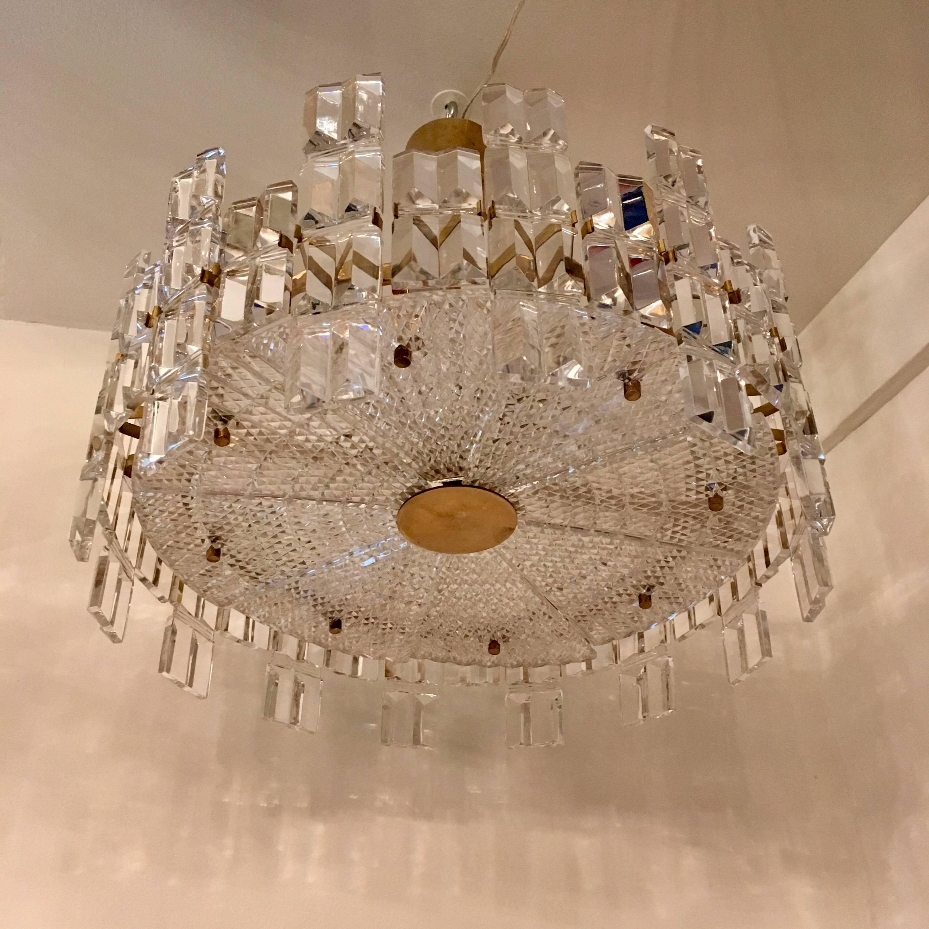Mid-Century Modern Orrefors Crystal 1950s Swedish Midcentury Chandelier