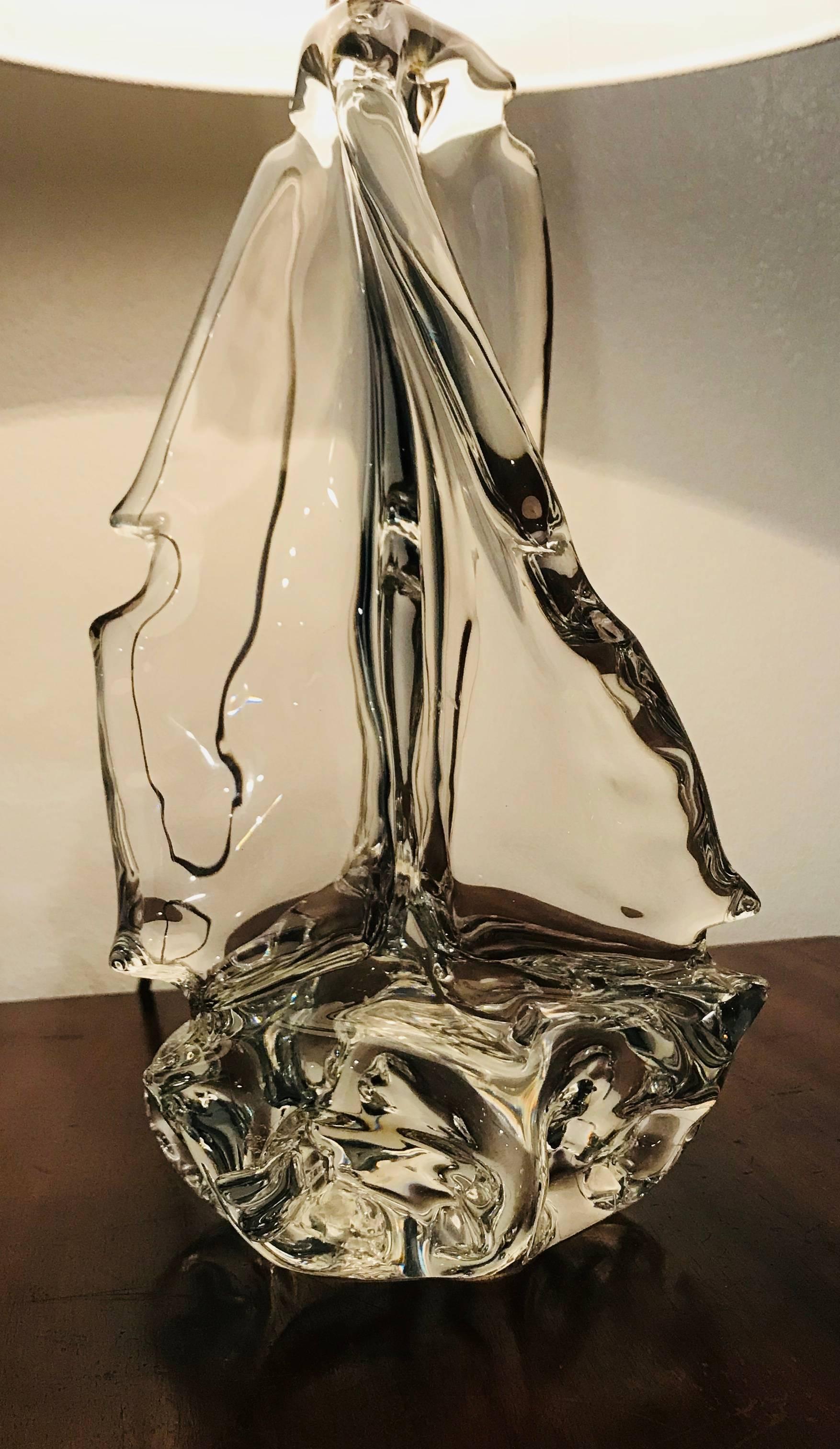 Large Pair of Schneider Crystal France, 1960, Table Lamps In Excellent Condition In New York, NY