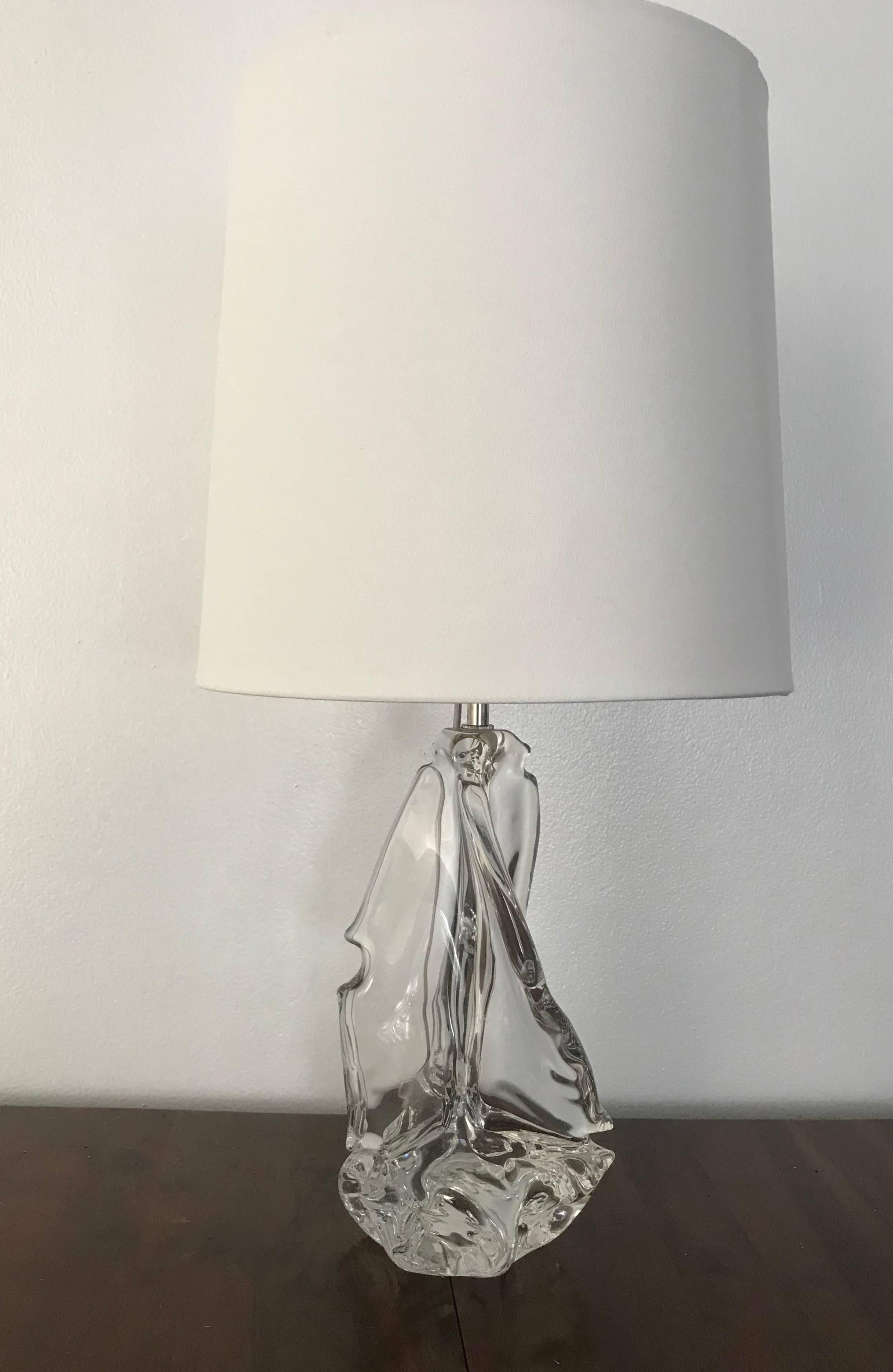 Large Pair of Schneider Crystal France, 1960, Table Lamps 4