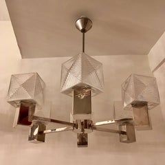 German 1930s Cubist Bauhaus Chandelier Pendant