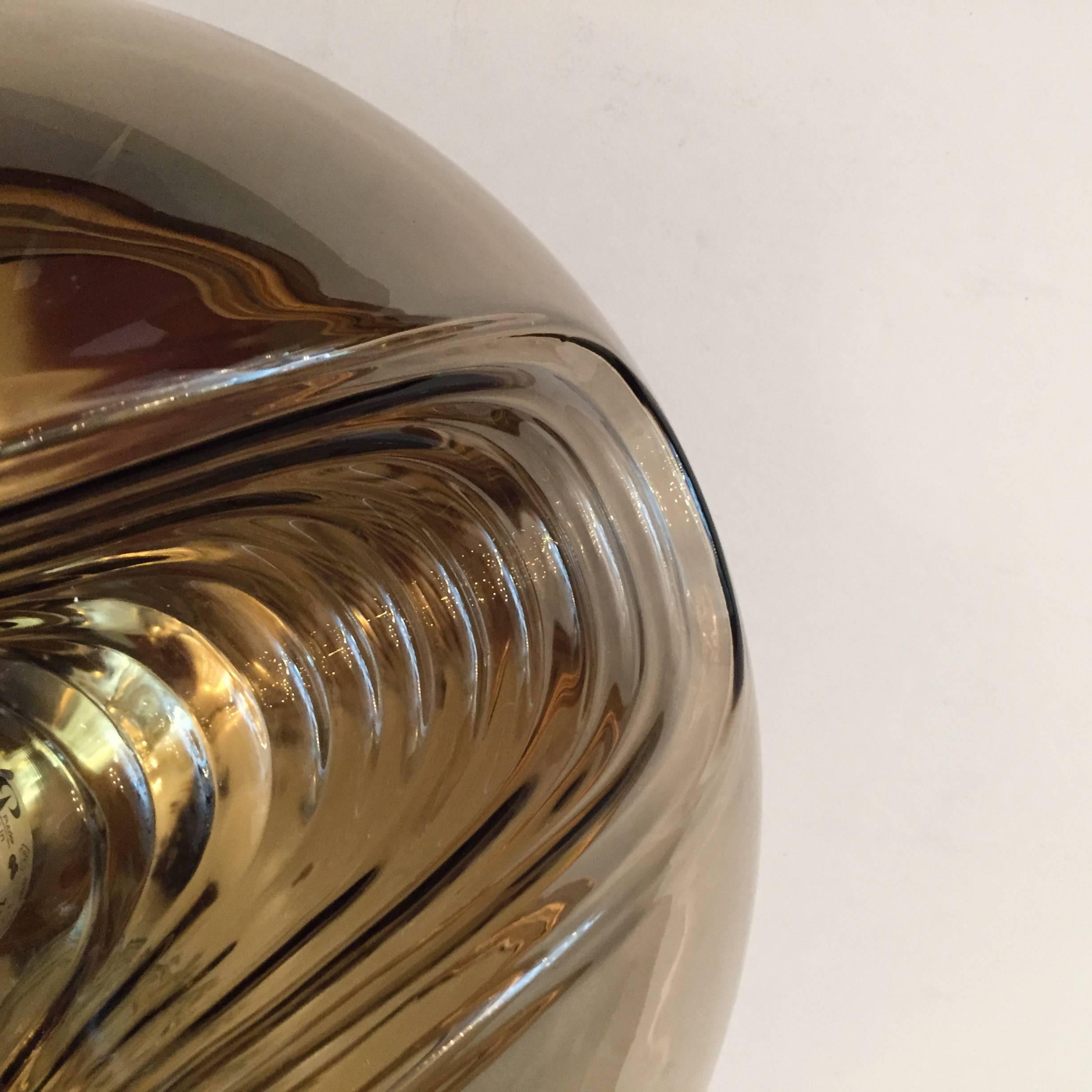 Brass Large Smoked Glass Peill & Putzler Ceiling Wall Lights, 1960s