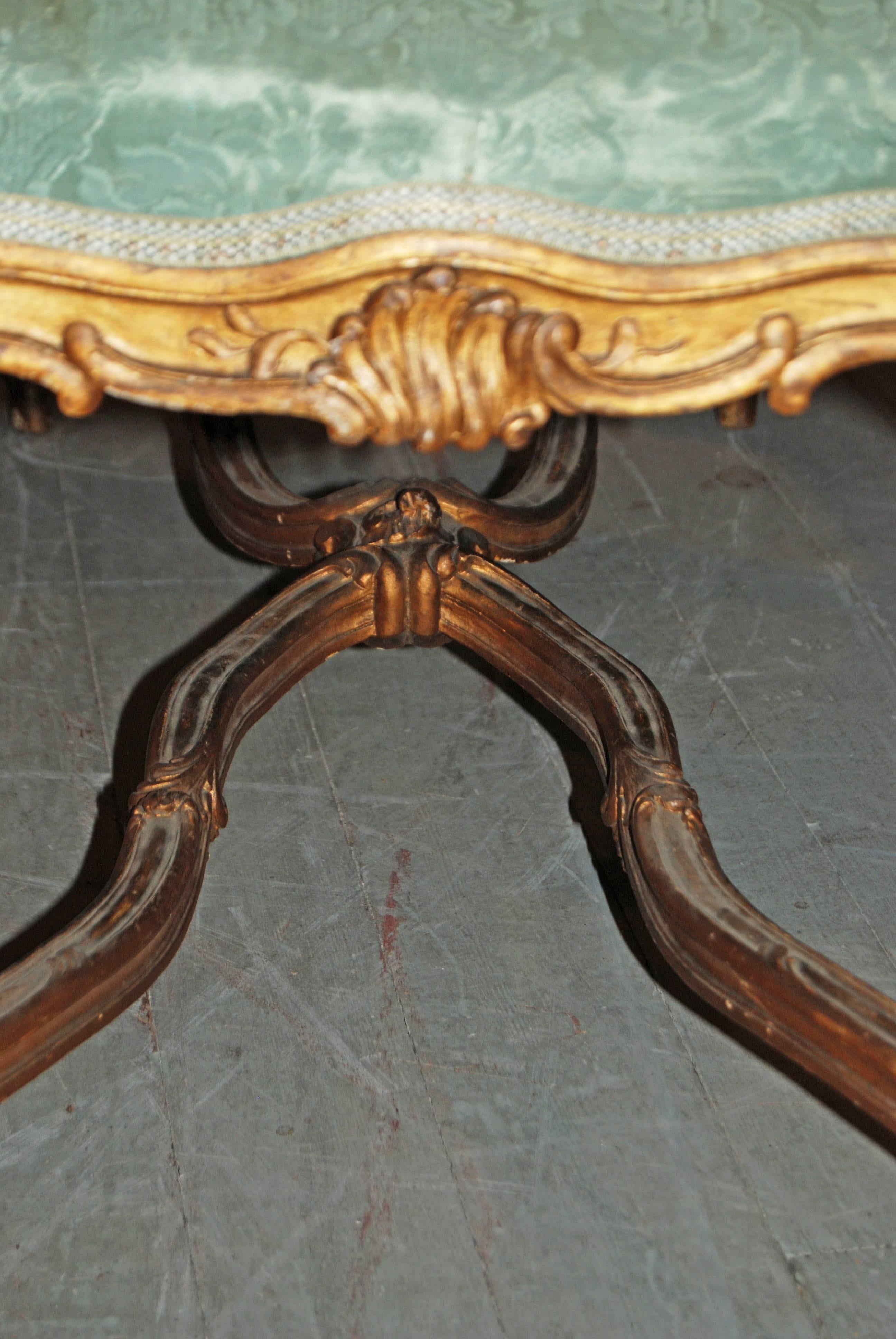 Napoleon III Giltwood Bench In Good Condition In New Orleans, LA