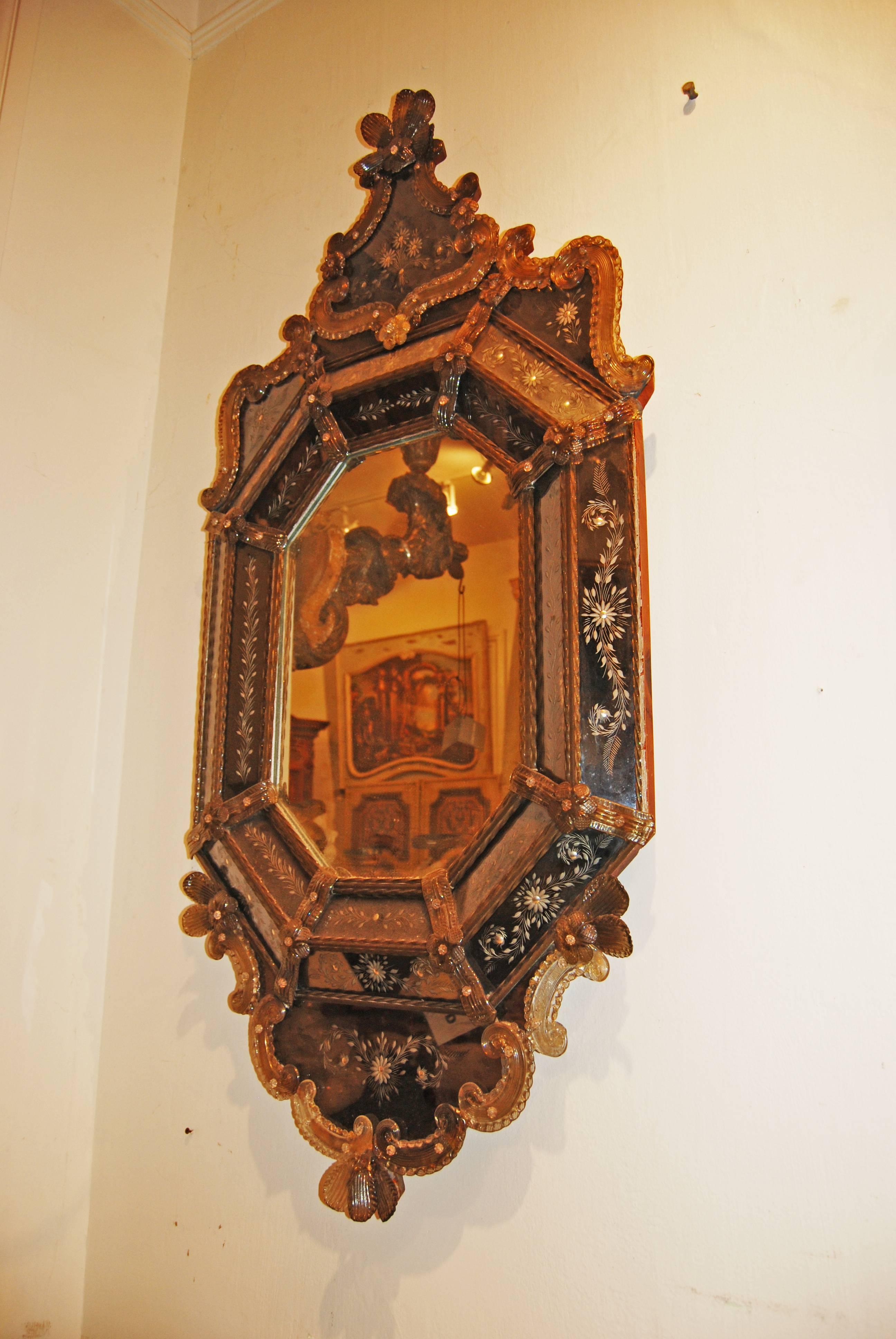 19th Century Venetian Murano Mirror In Good Condition In New Orleans, LA