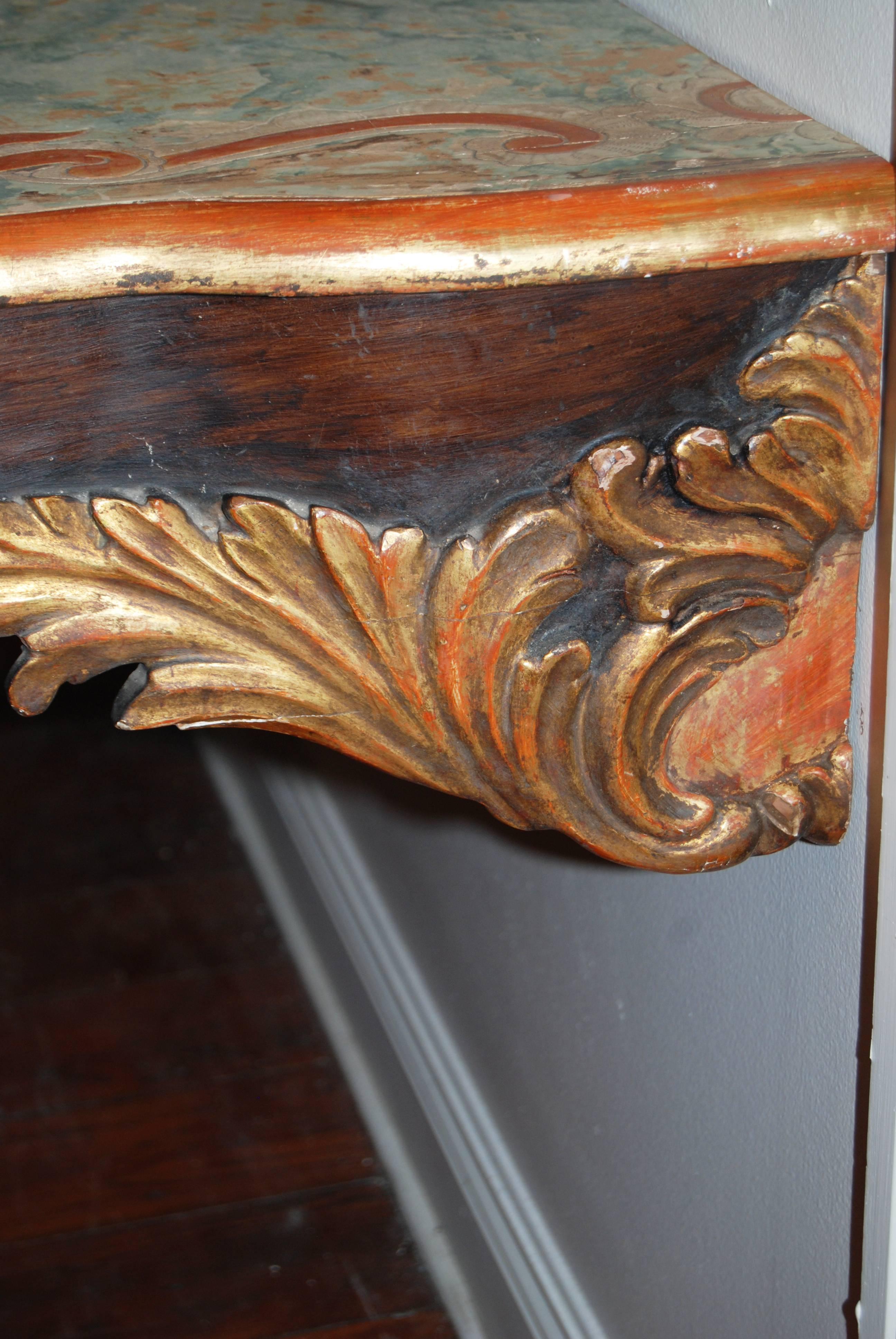 Pair of 19th Century Painted Venetian Consoles In Good Condition For Sale In New Orleans, LA