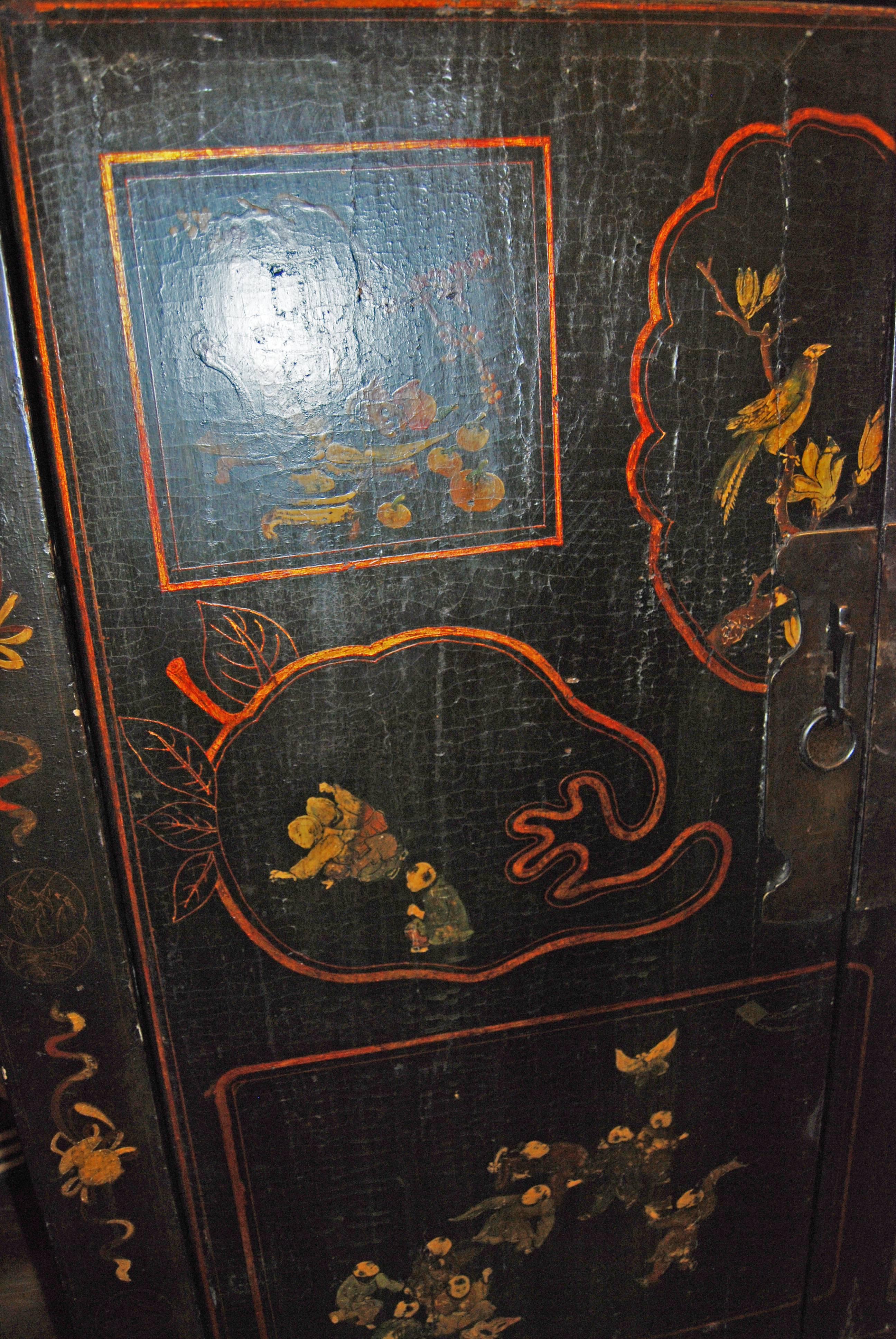 French Pair of 19th Century Chinese Scholars Cabinets For Sale