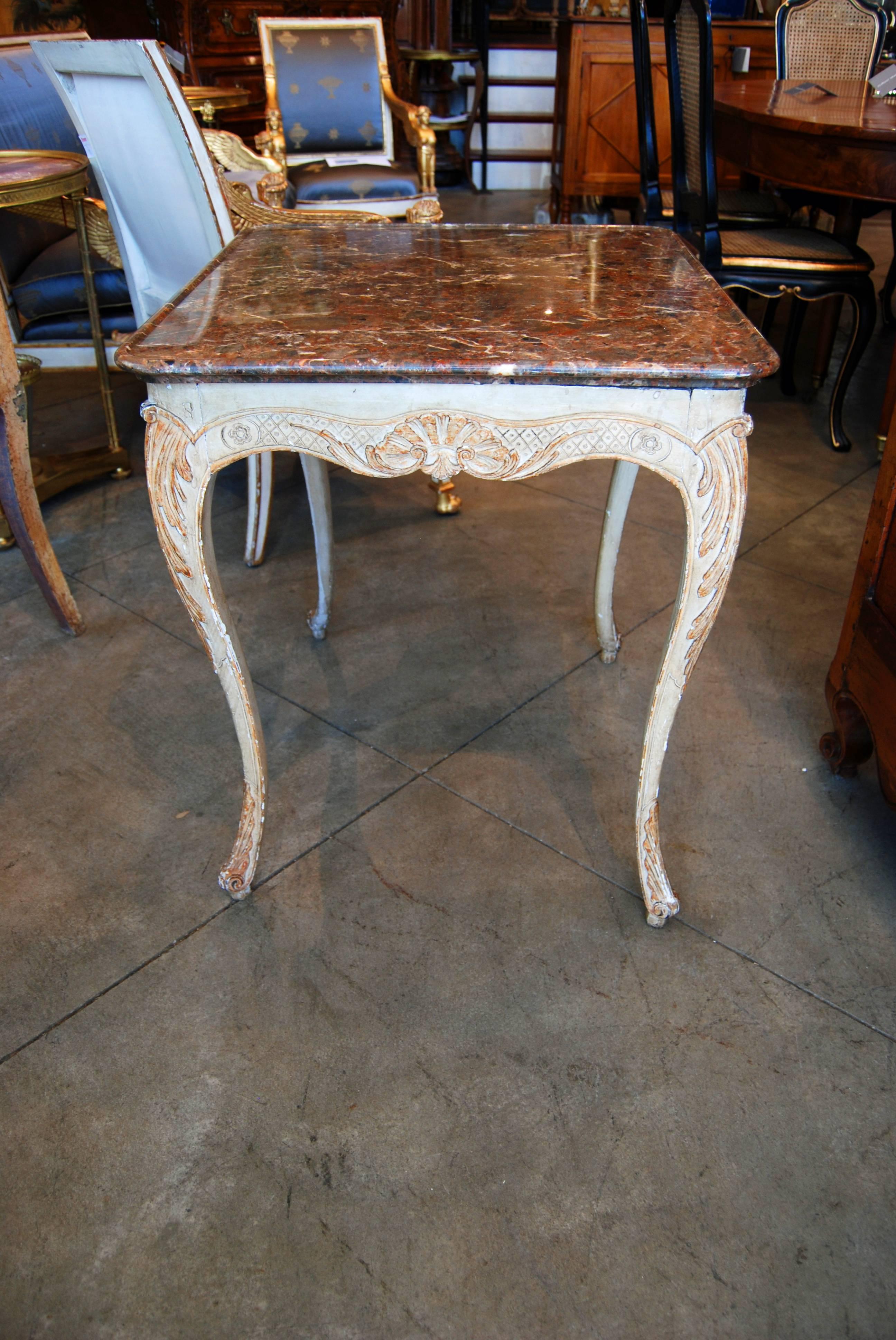 French 19th Century Carved and Painted Table