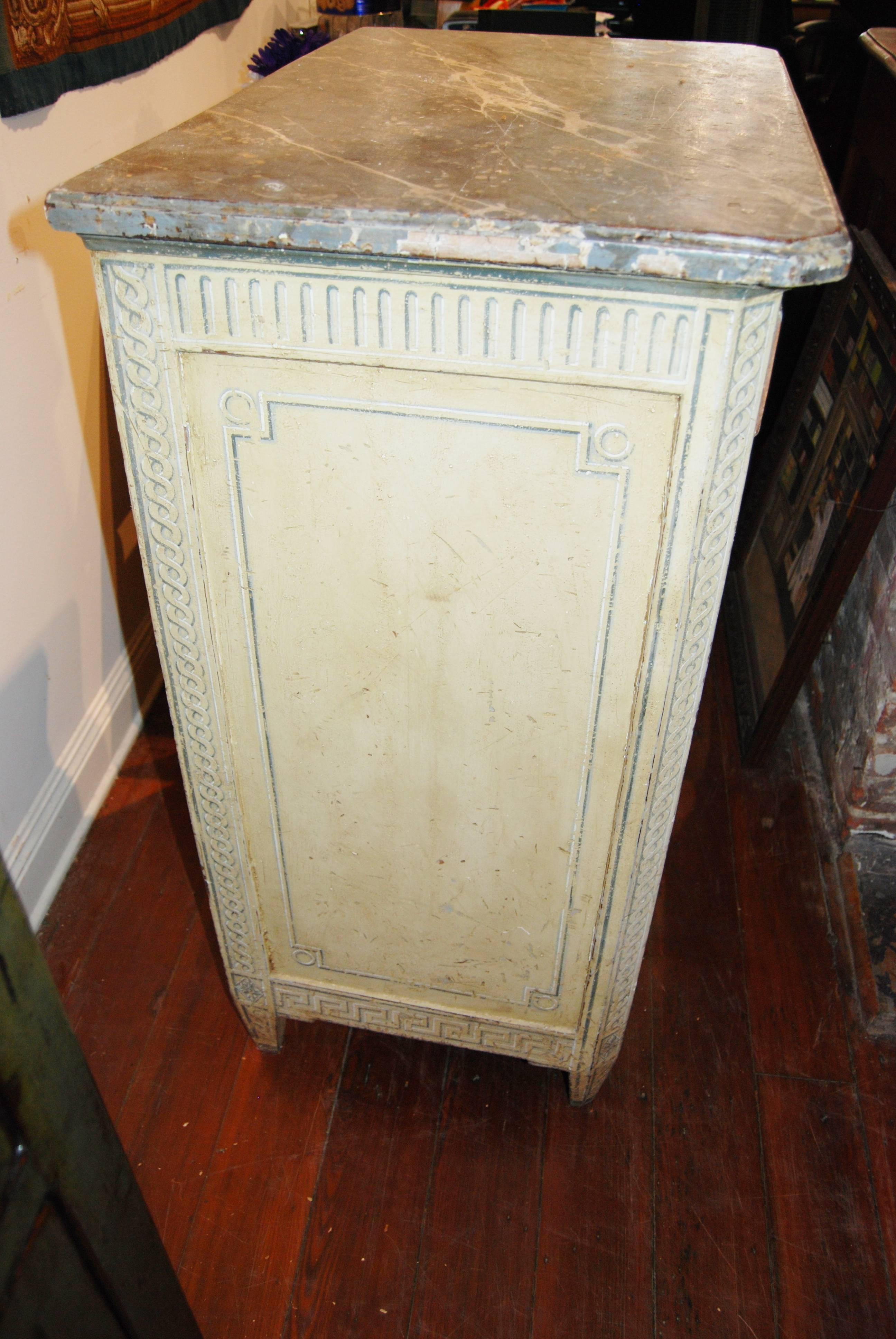 19th Century Painted Confiture Cabinet In Good Condition For Sale In New Orleans, LA