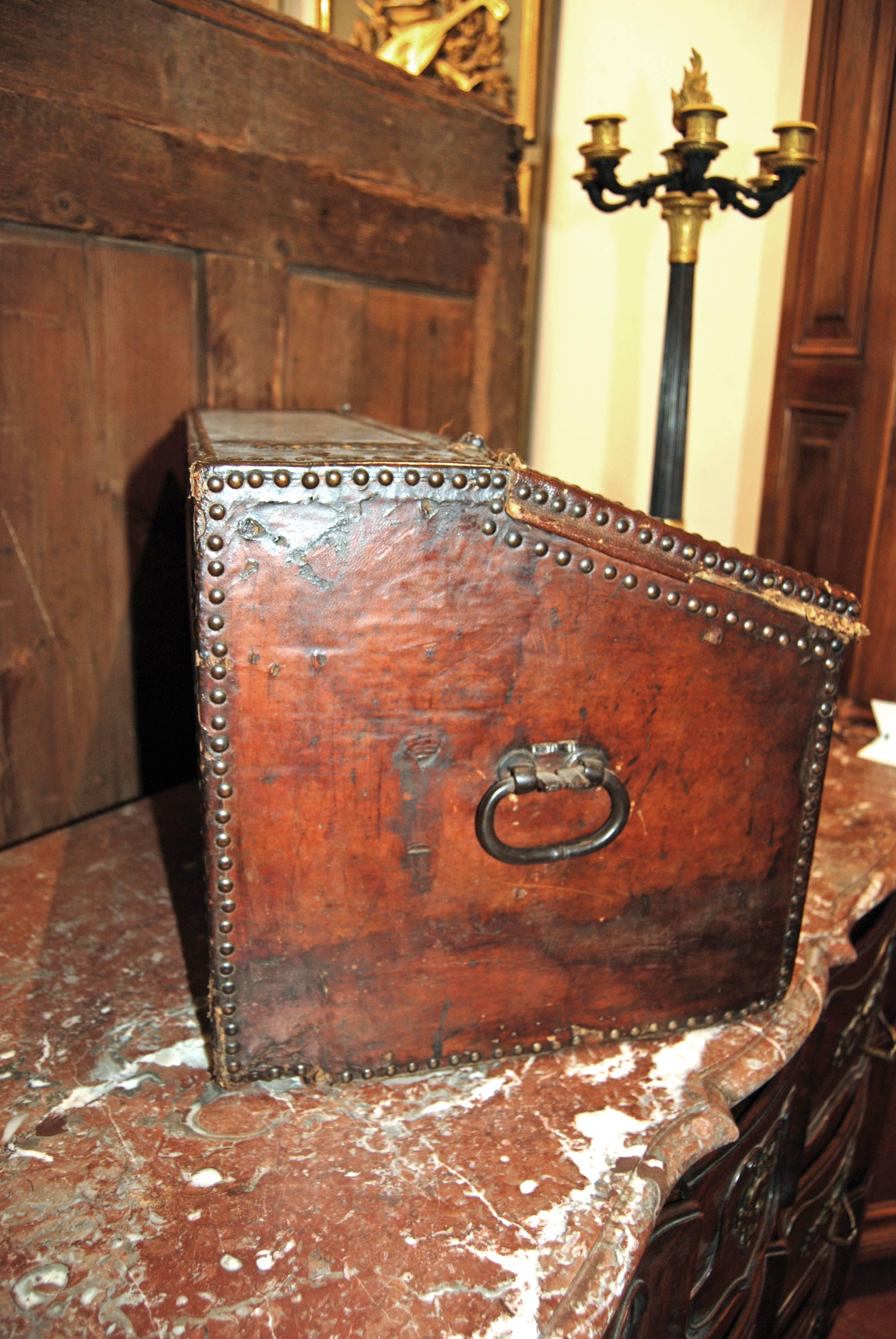 19th Century Leather and Grommet Mail Box 1