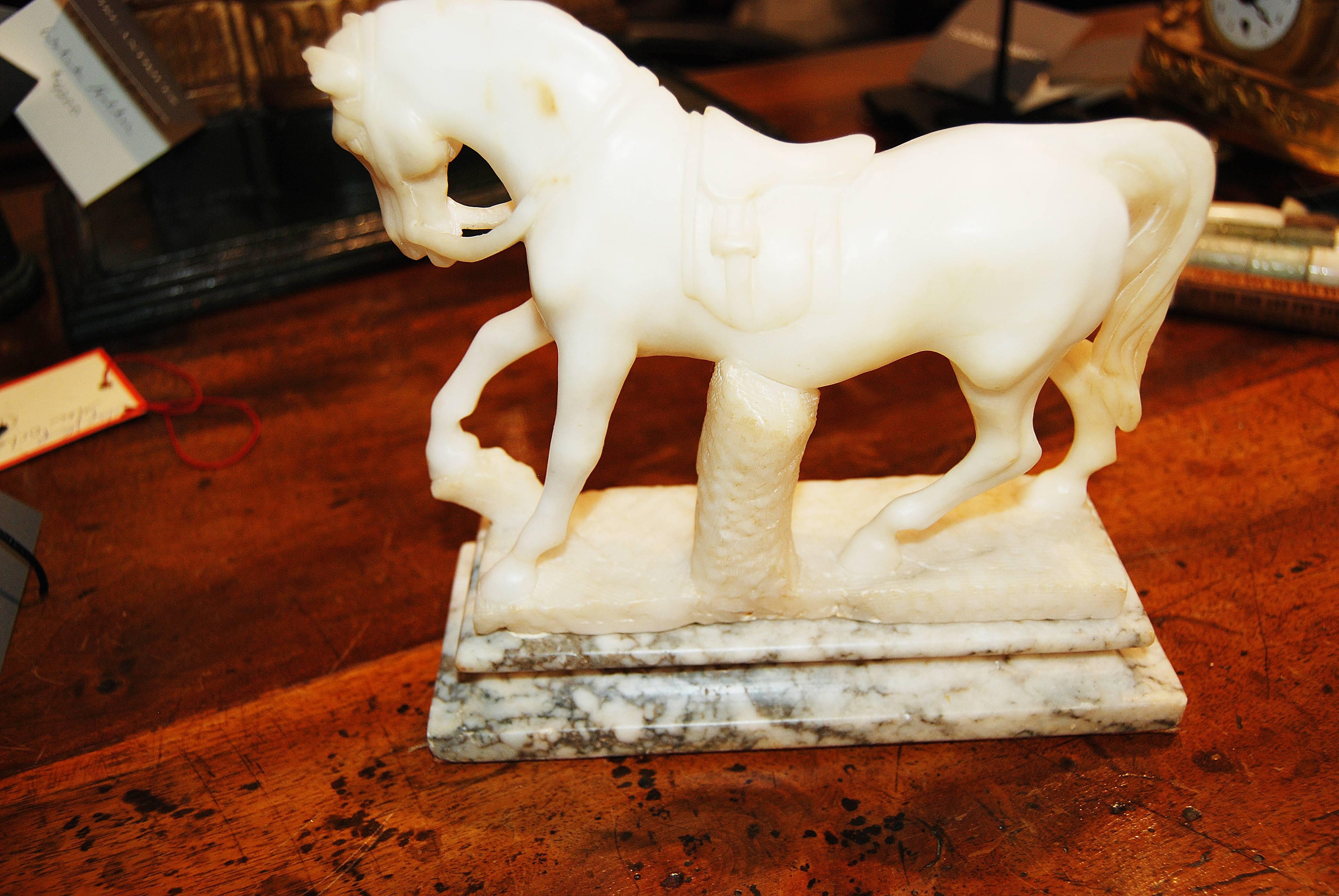 19th Century Grand Tour Marble Horse Figure In Good Condition In New Orleans, LA