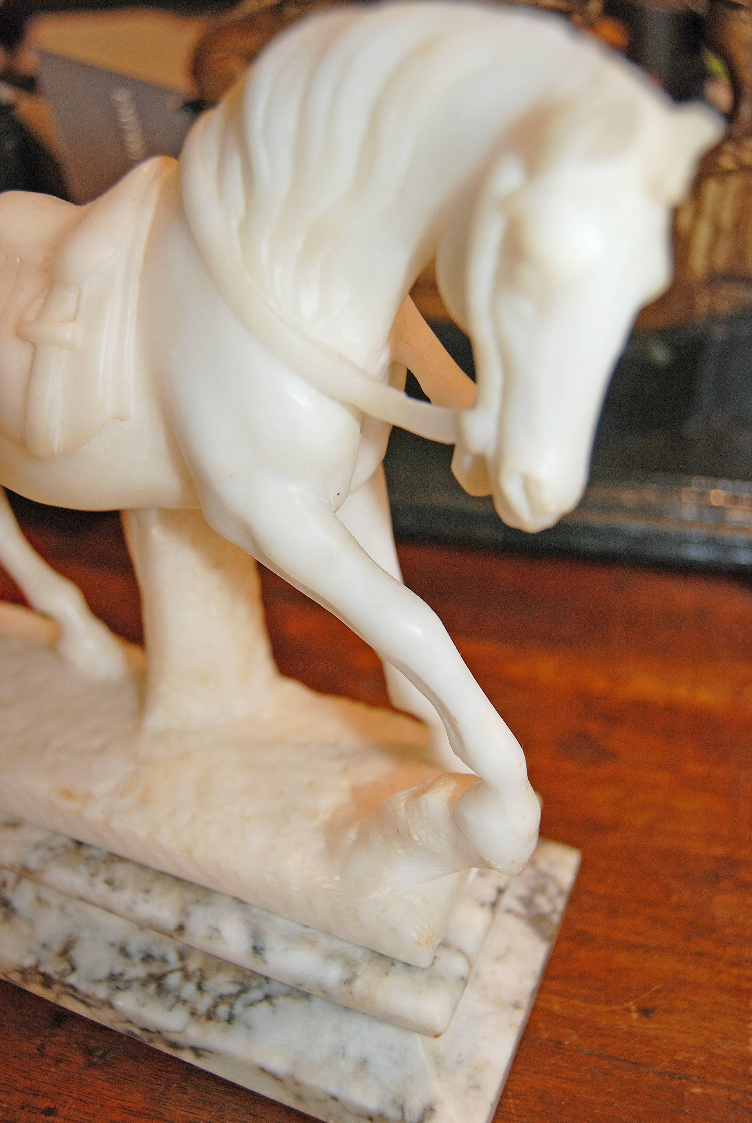 19th Century Grand Tour Marble Horse Figure 1