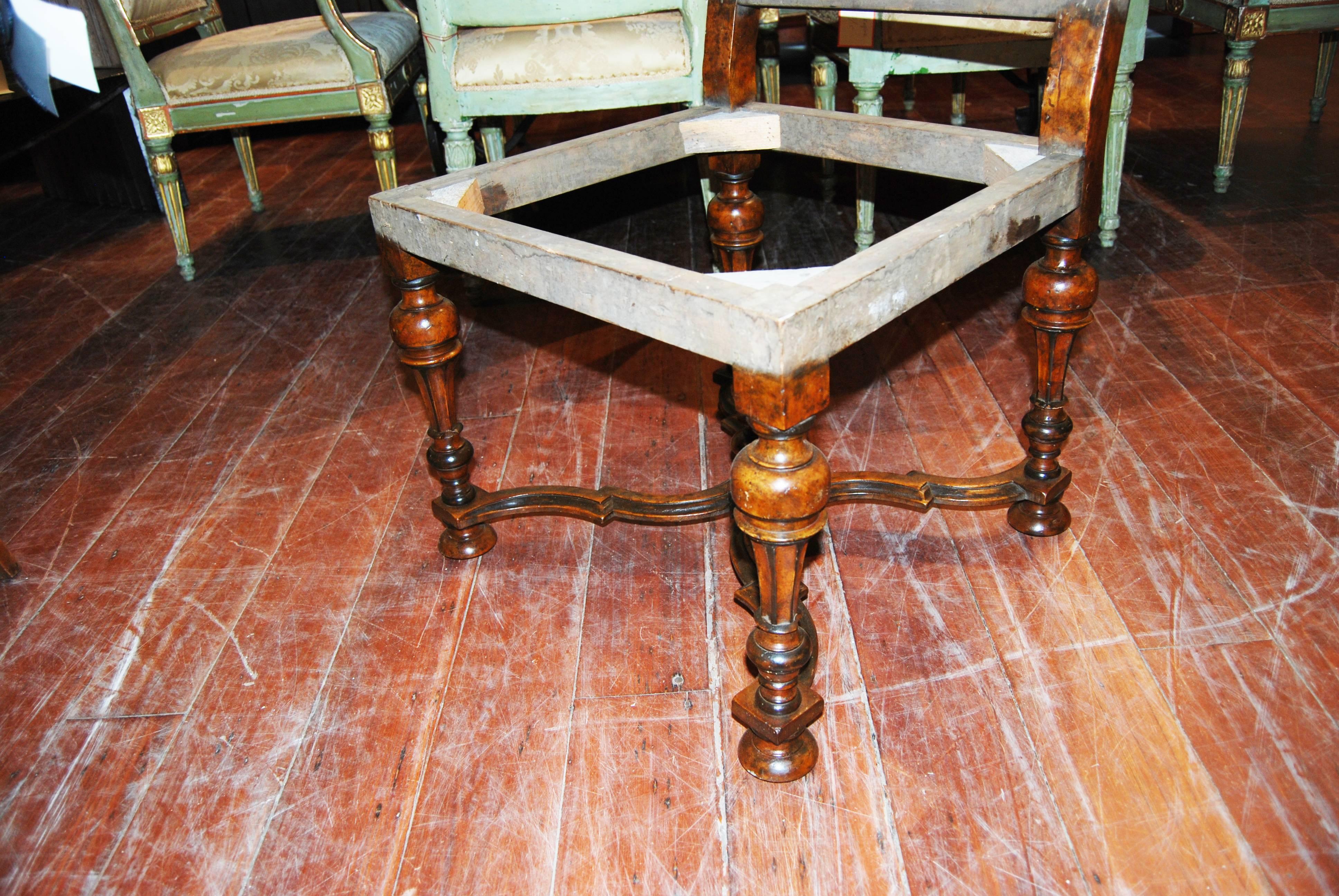 French Set of Eight Louis XIV Walnut Chairs